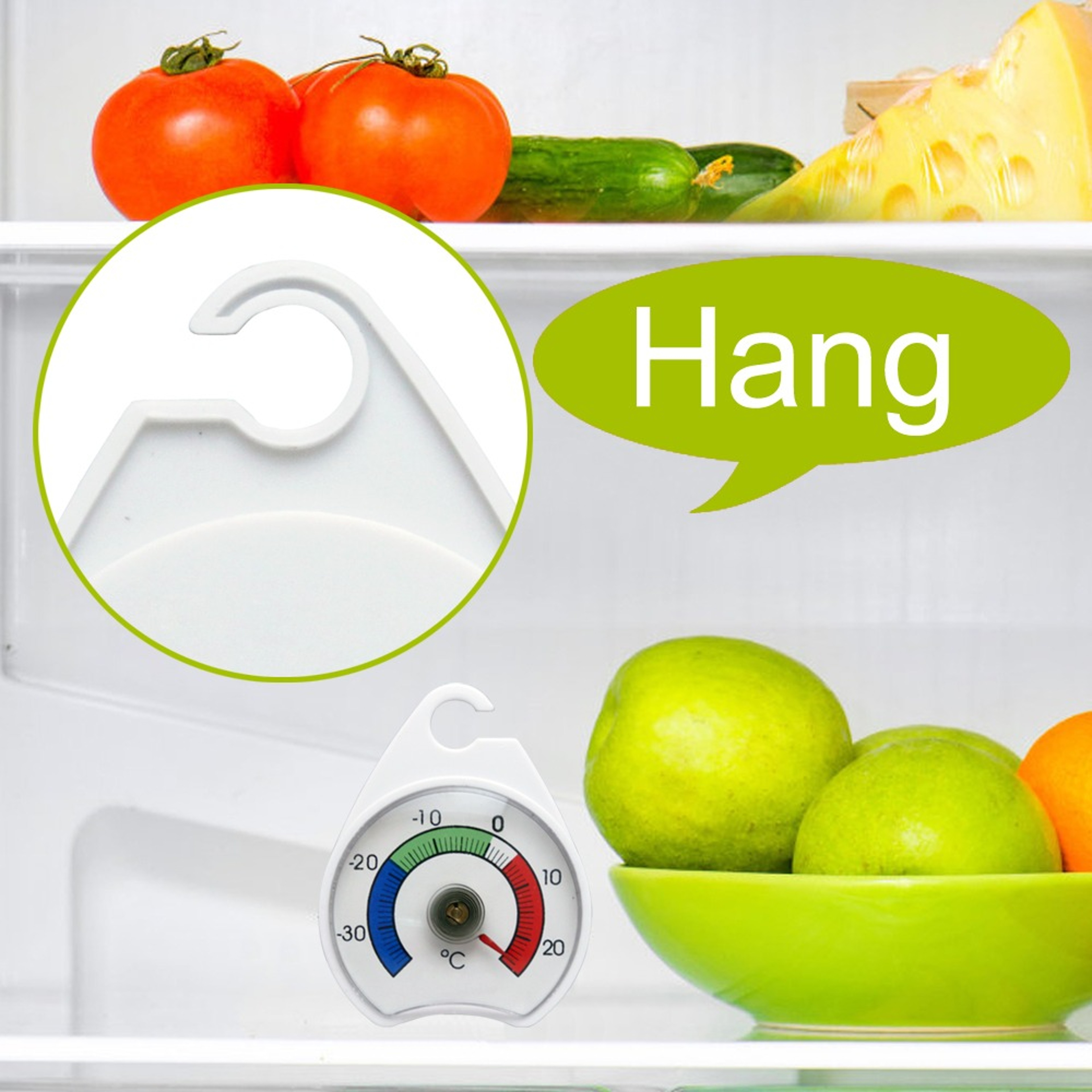 Stainless Steel Mini Refrigerator Thermometer High Accuracy Dial Temperature Sensor For Freezer Ref 3