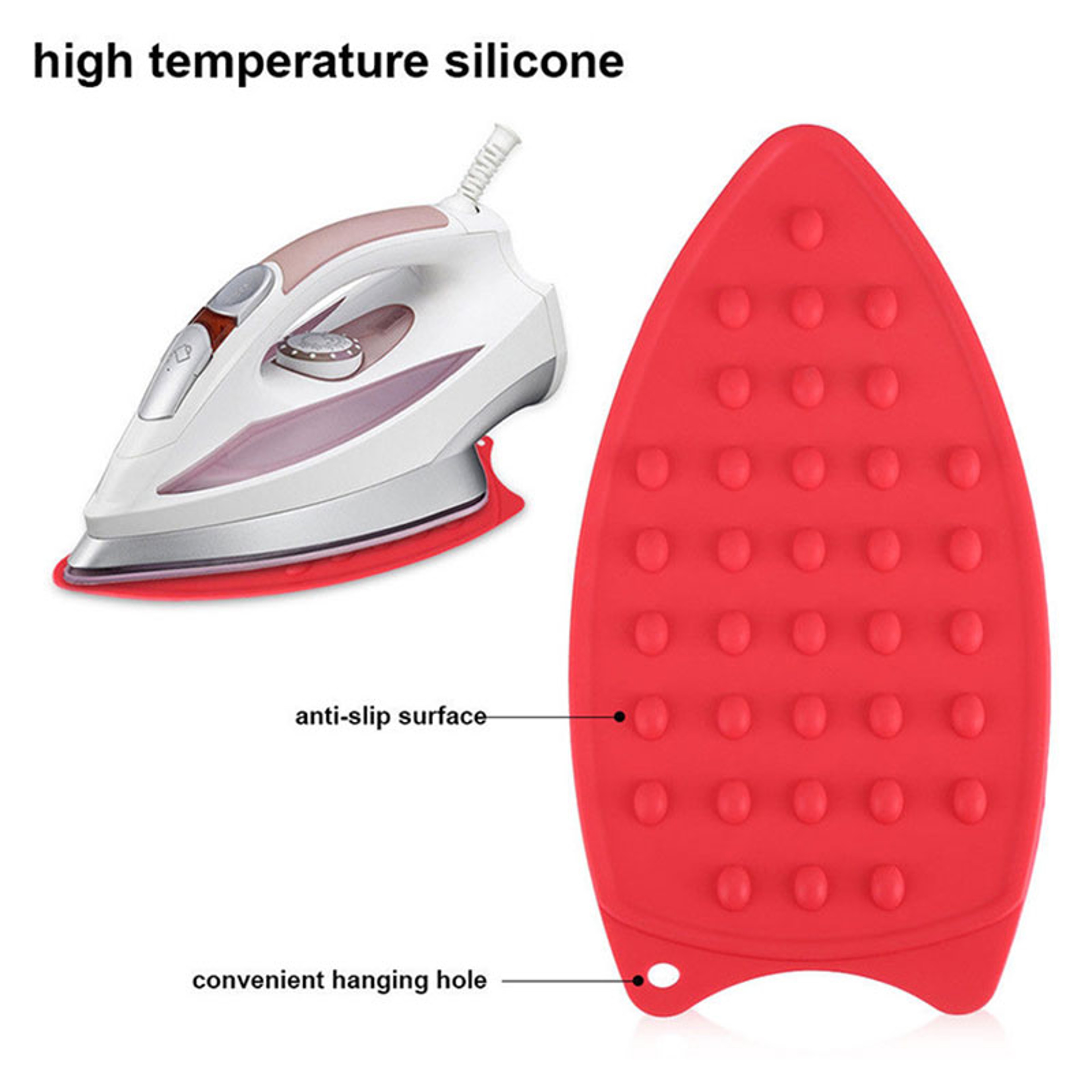 JCD Foldable Ironing Mat Heat Resistant Silicone Iron Rest Stand Nonslip Insulation Pad Covers 1
