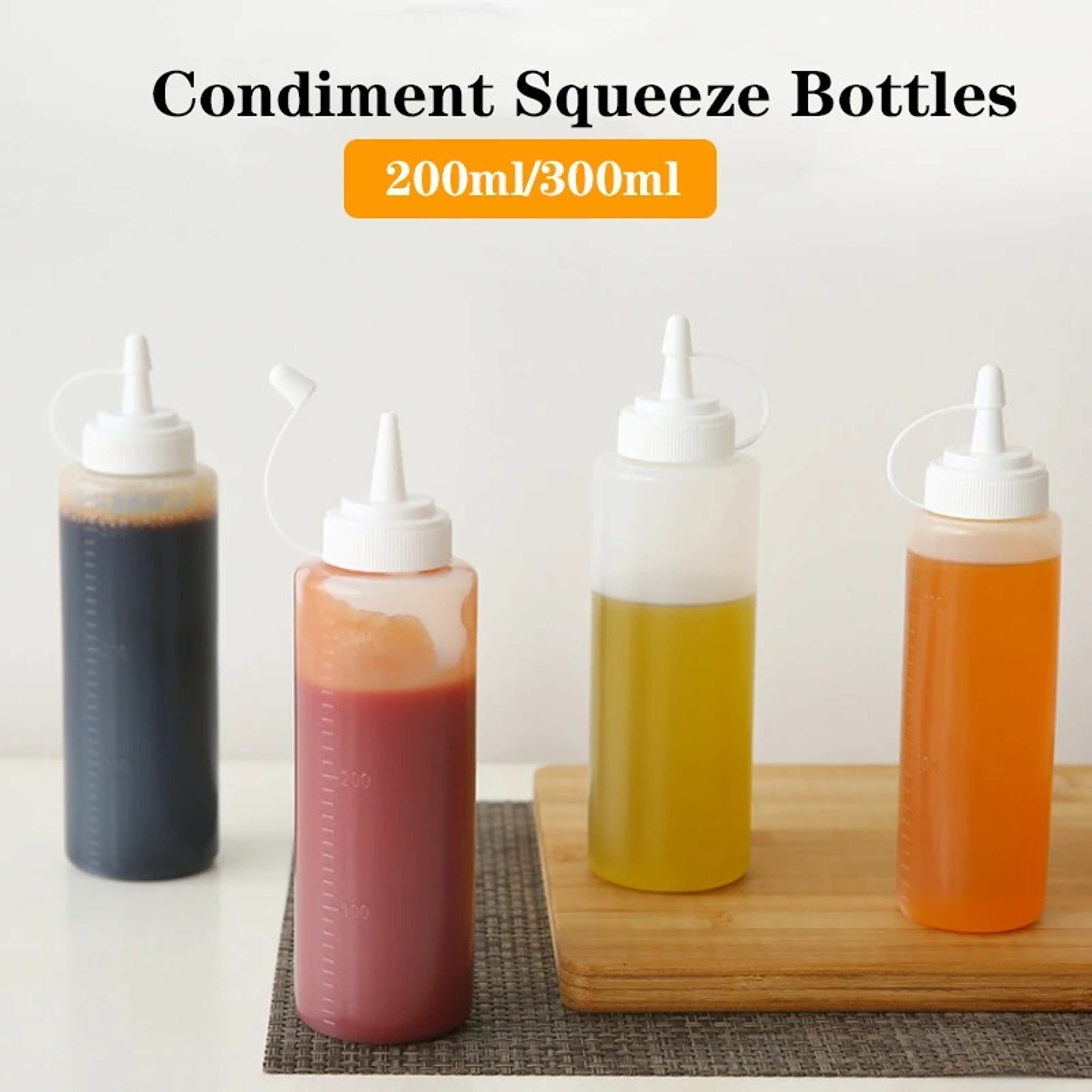 Condiment Squeeze Bottles For Salad Sauce Mustard Mayo Olive Oil Storage Kitchen Supplies 1