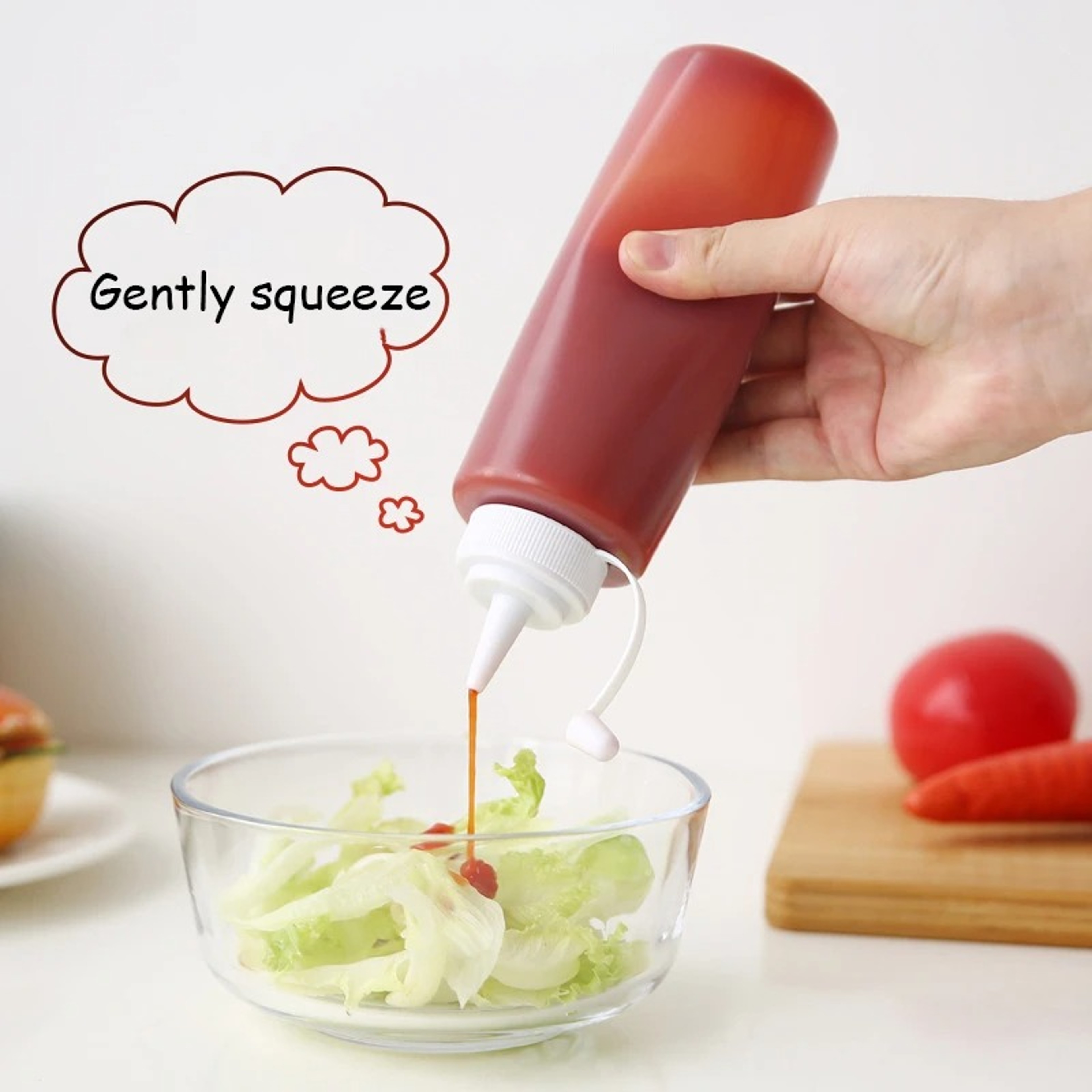 Condiment Squeeze Bottles For Salad Sauce Mustard Mayo Olive Oil Storage Kitchen Supplies 2