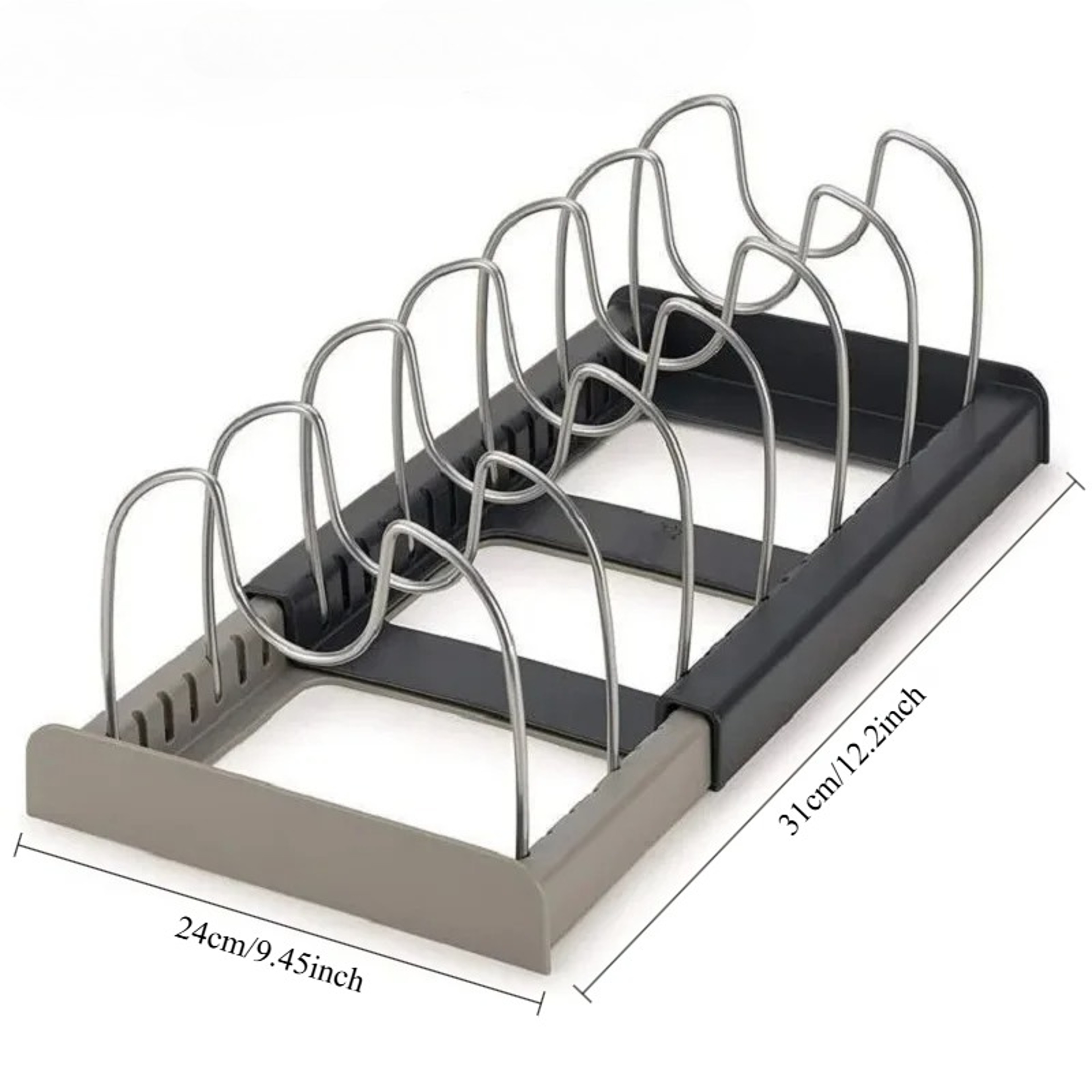 Kitchen Cabinet Organizers for Pots and Pans, Expandable Stainless Steel Storage Rack, Cutting Board Drying Cookware – view 6
