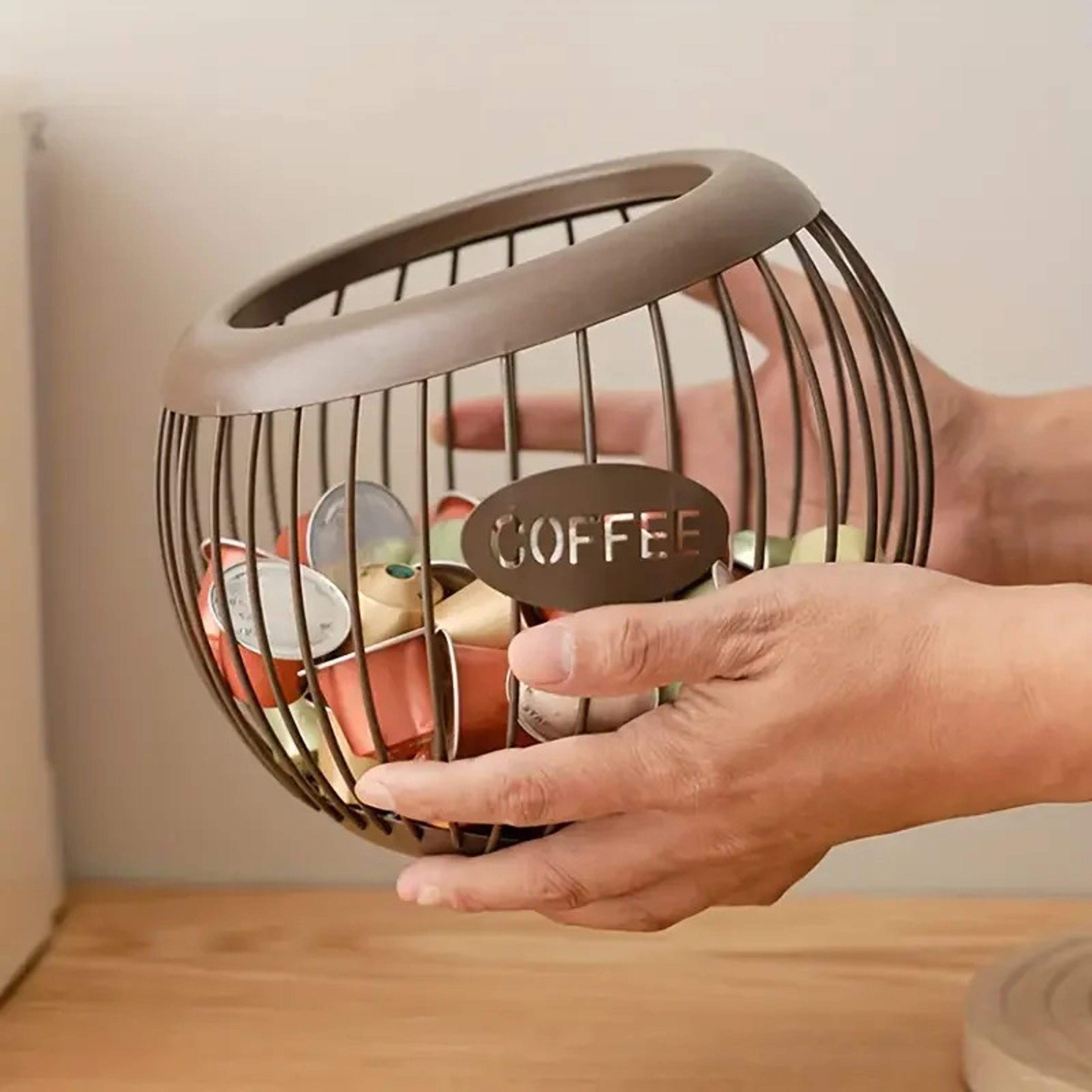 Coffee Capsule Holder Iron Hollow, Multifunctional Fruit Snack Storage Rack for Desktop – view 4