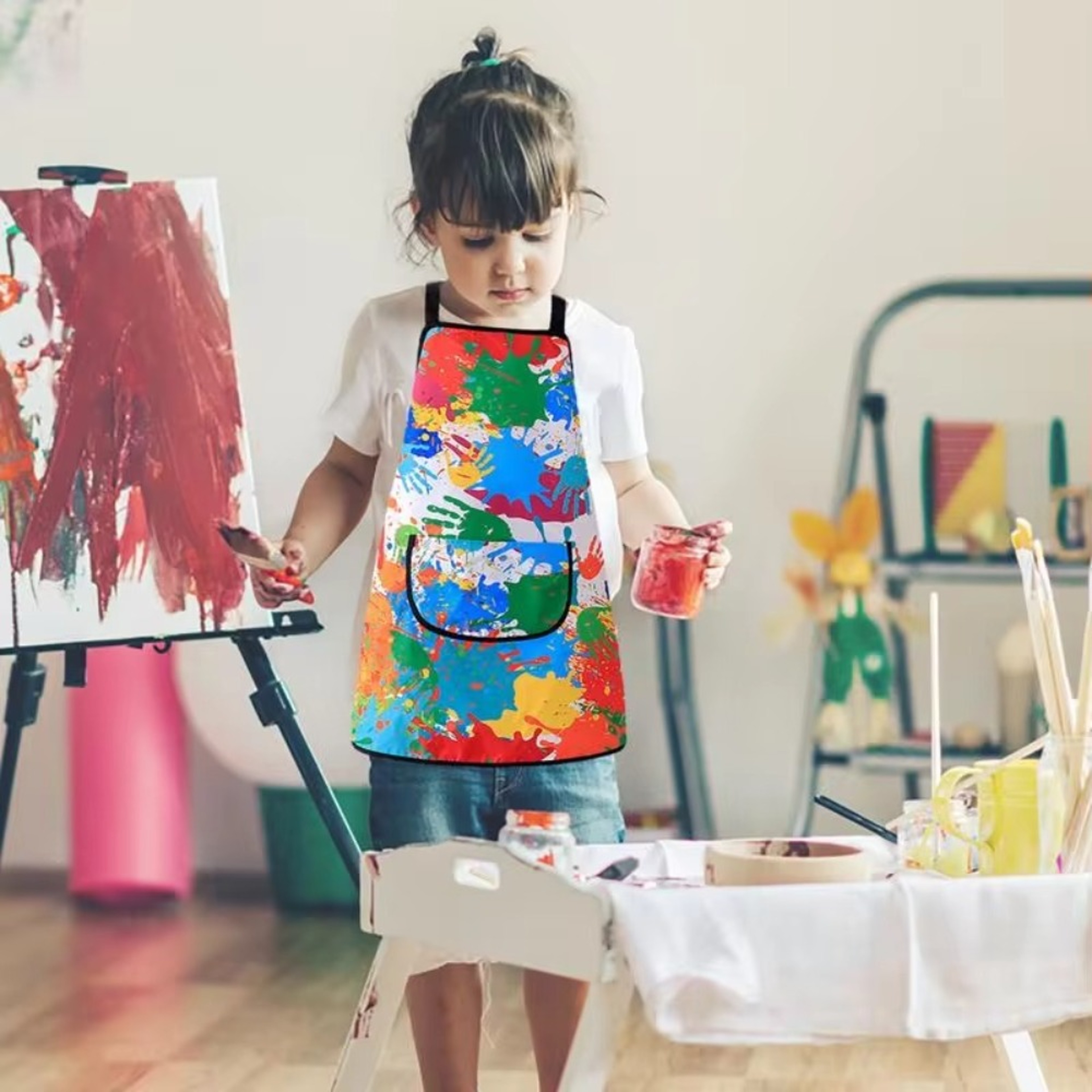 Children Painting Apron Sleevelet Waterproof DIY Art Students Clothes For Kitchen And Kindergarten 1