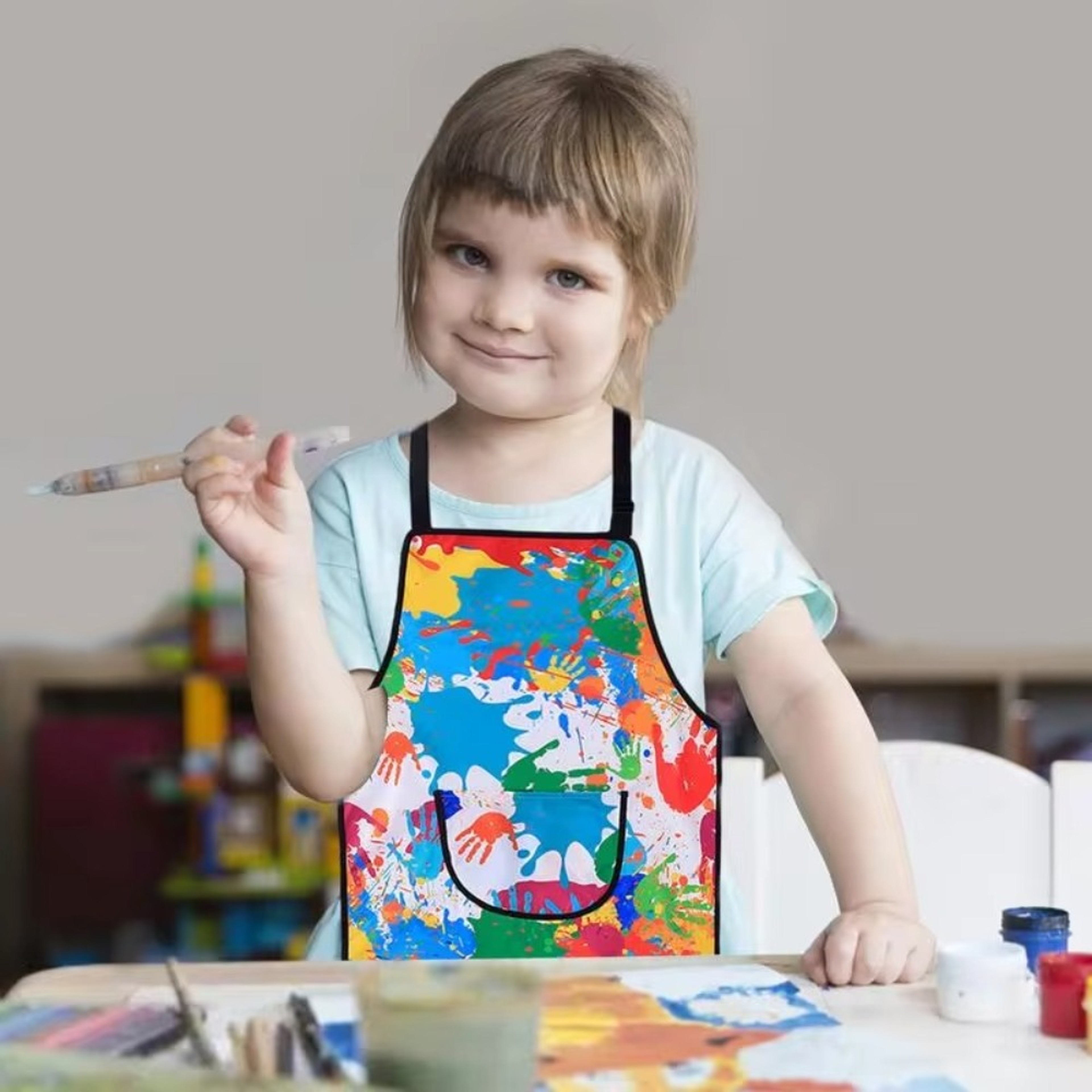 Children Painting Apron Sleevelet Waterproof DIY Art Students Clothes For Kitchen And Kindergarten 2