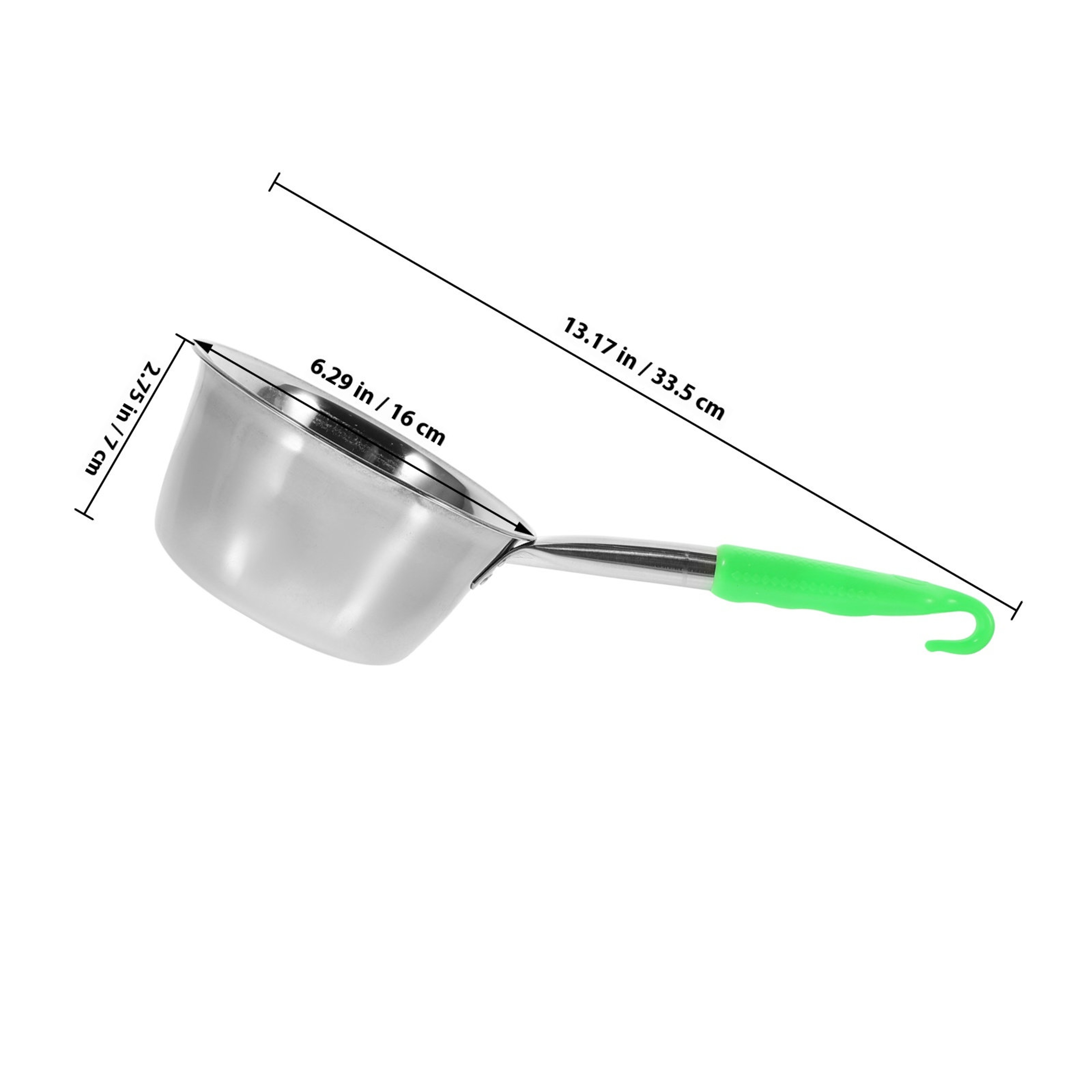 Stainless Steel Water Scoop with Long Handle, Large Capacity Ladle for Kitchen, Bathroom, Shower – view 6