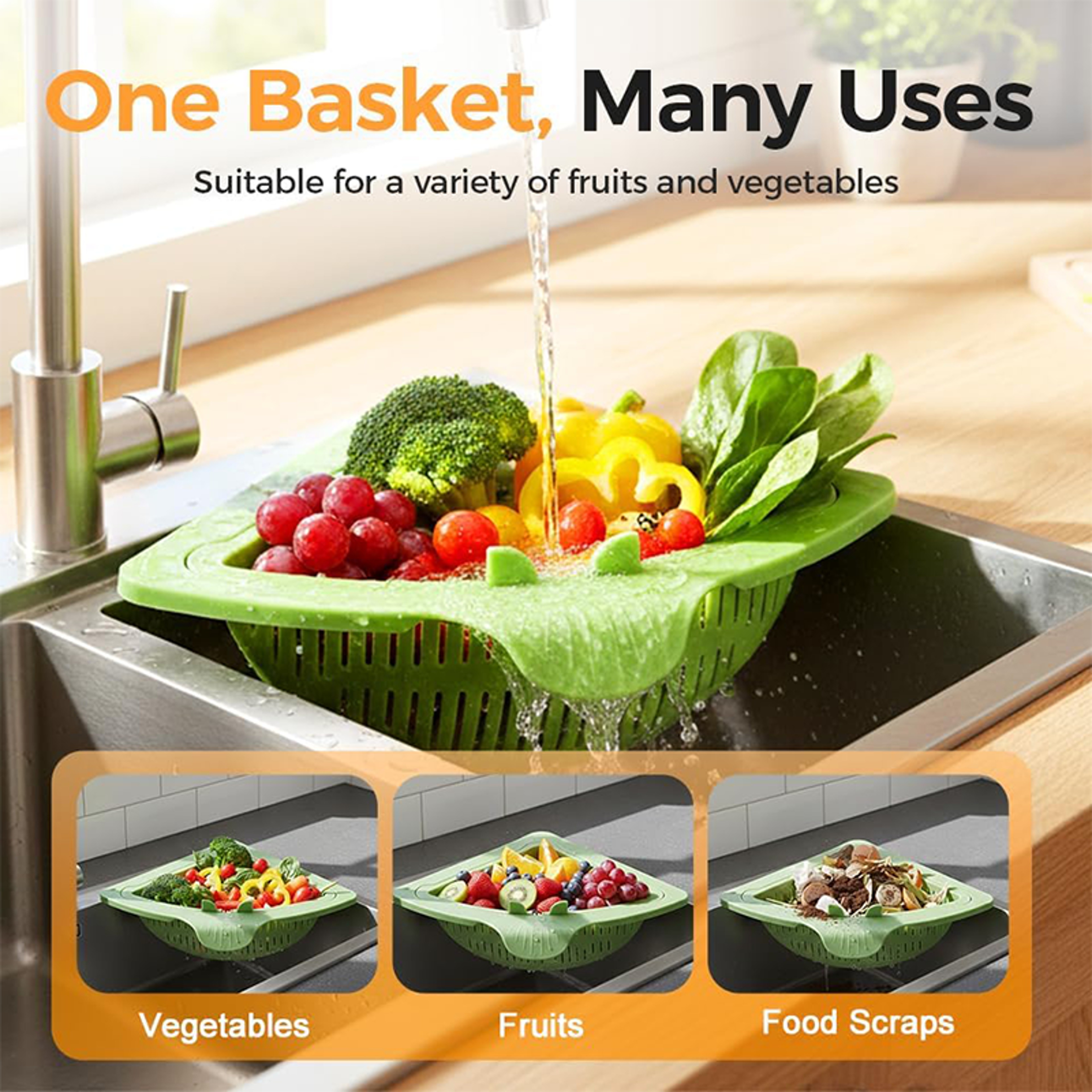 Triangular Magnetic Drain Basket For Sink Corner Sink Strainer With TwistOpen Bottom Magnetic Drain 4