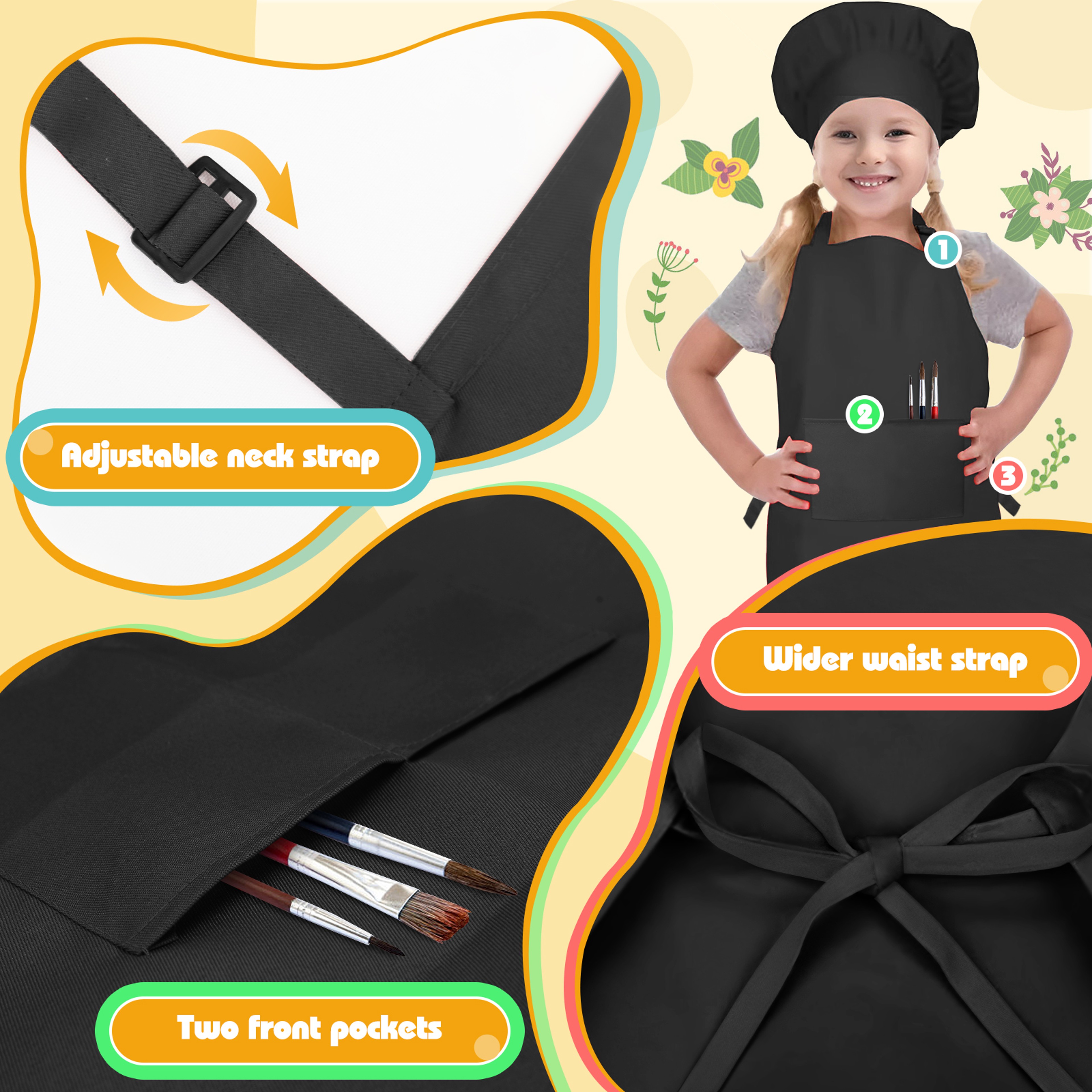 Childrens Apron For Cooking Baking Painting And Training Durable Kids Apron For Home Cleaning Tools 3