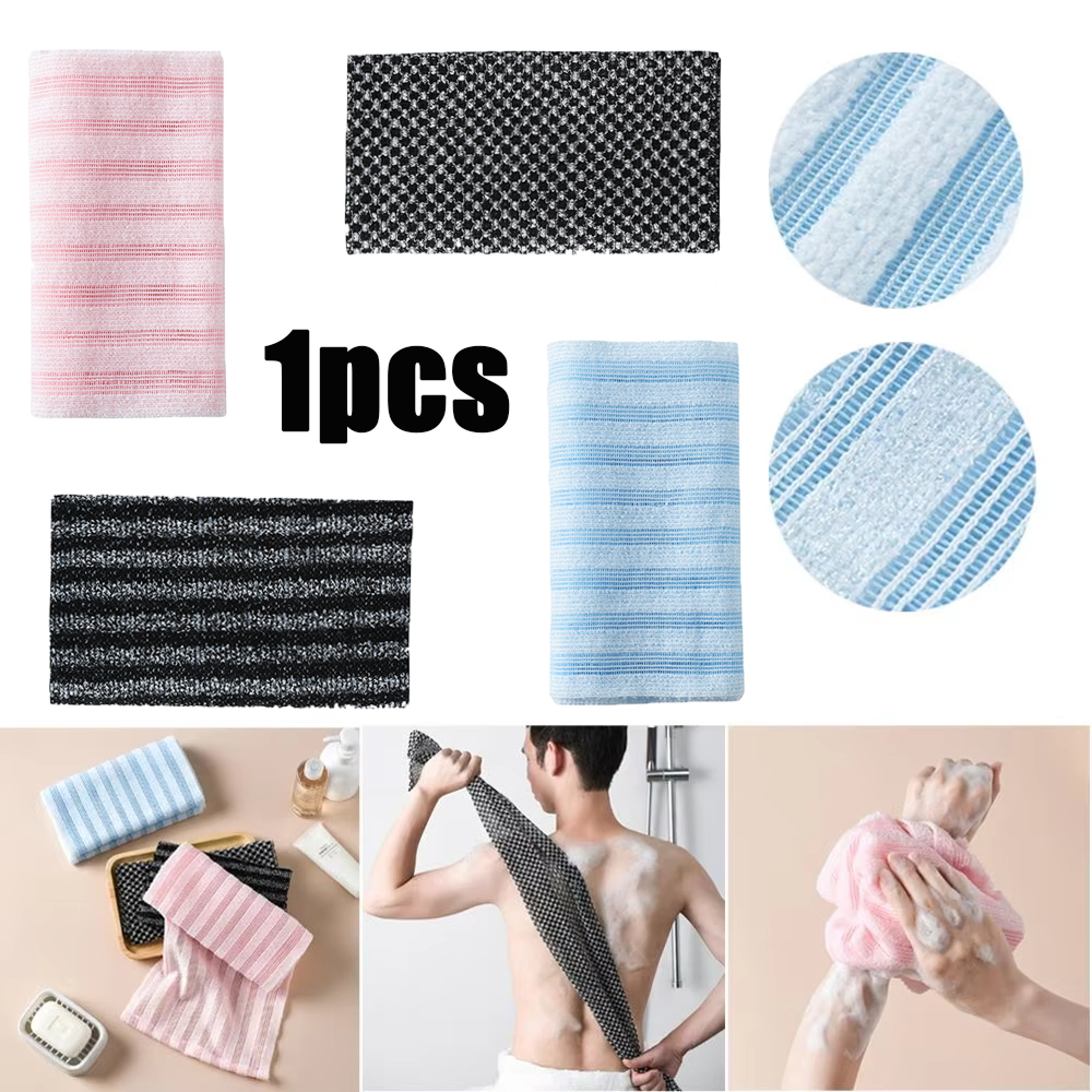 Extra Long Exfoliating Shower Towel Blissal Shower Scrubber Bath Exfoliating Washcloth Exfoliating  1