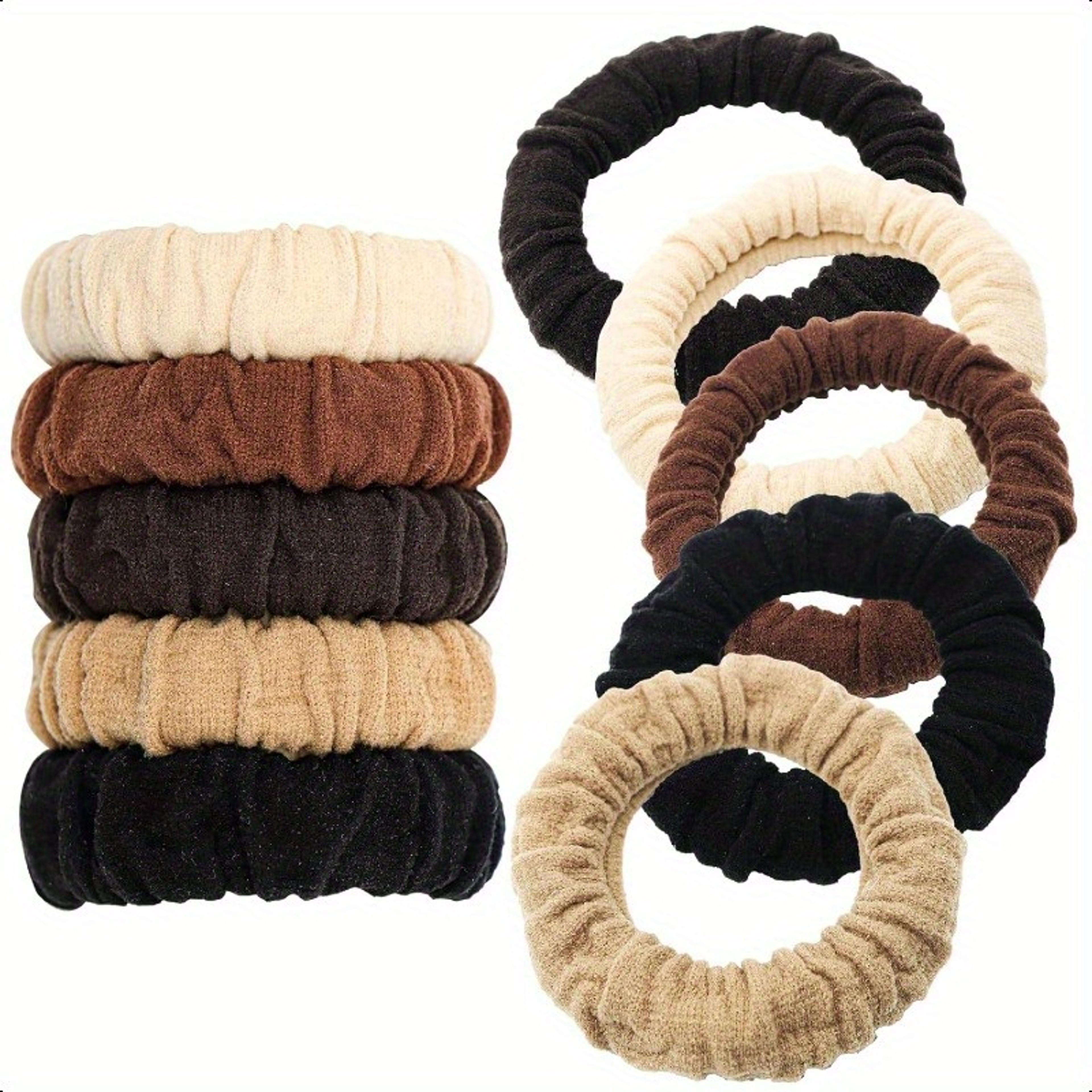 No Damage Soft Polyester Hair Ties, No Tug Scrunchies Hair Bands with Strong Elasticity for Thick or Fine Hair – view 7