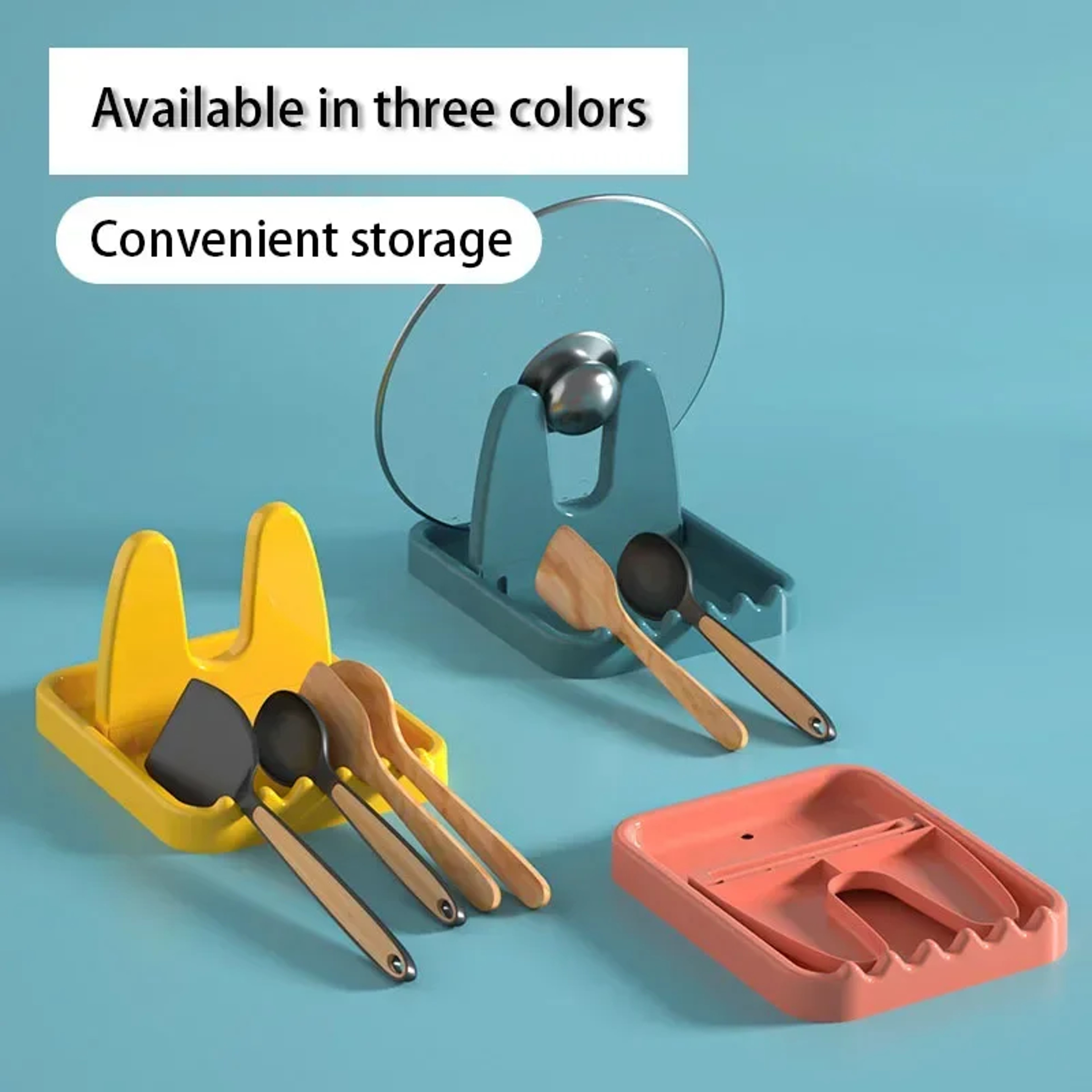Foldable Pot Lid Rack Stand Kitchen Organizer Plastic Spoon Holder For Fork Spatula Rack Pan Cover  1