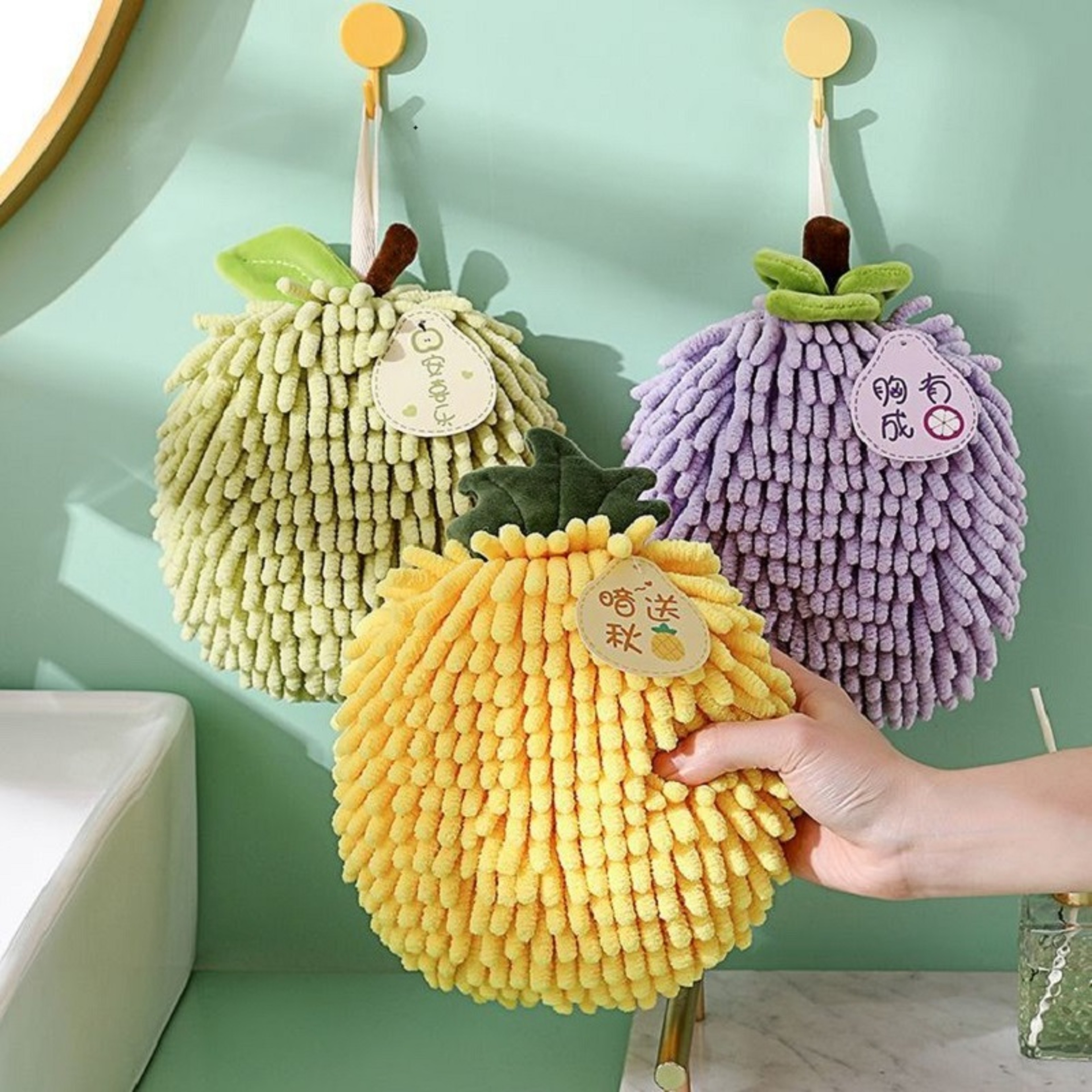 Microfiber Hand Towels with Hanging Loops, Quick Dry, Soft Absorbent for Kitchen or Bathroom – view 5