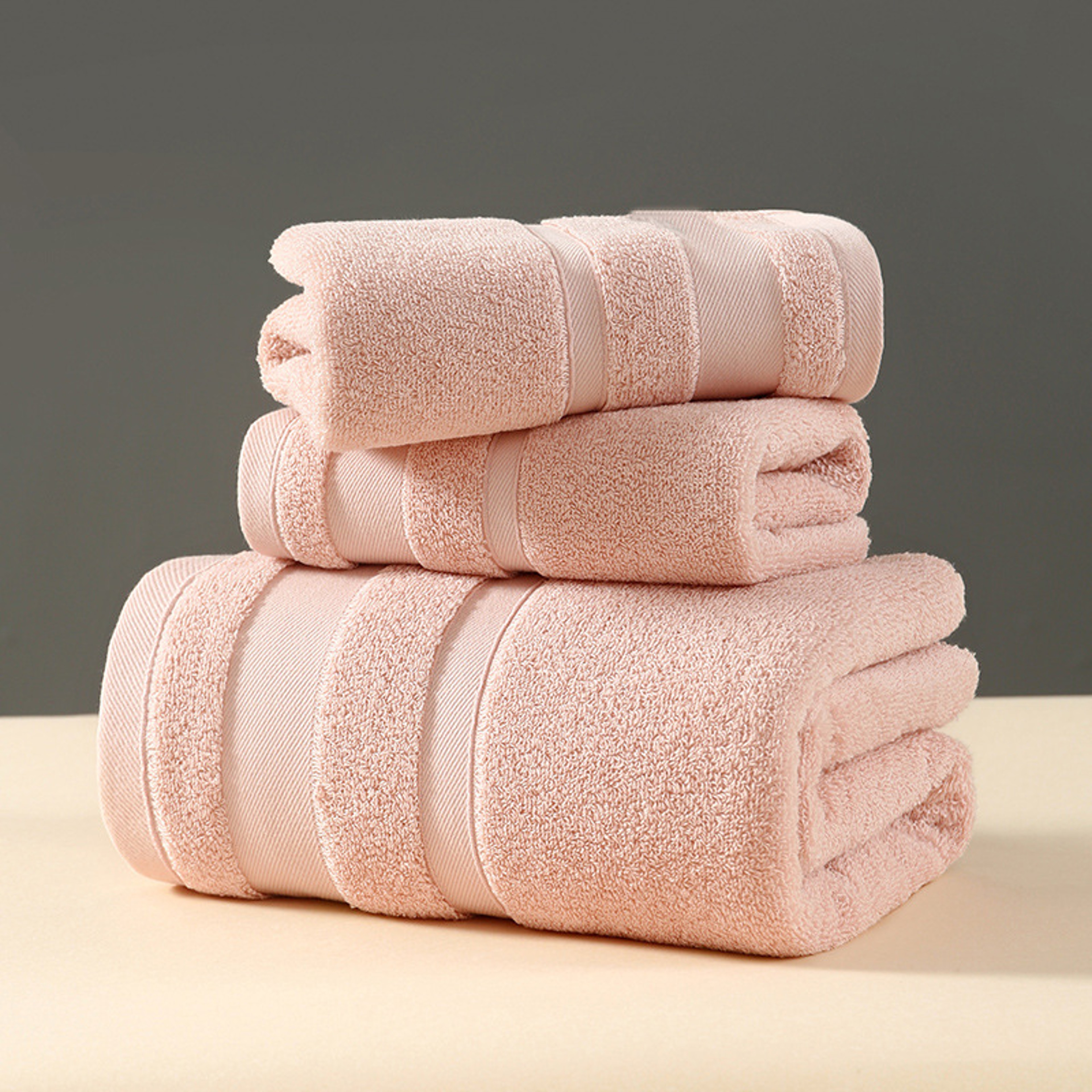 Solid Color Cotton Towel Gift Set, Comfortable Absorbent Bath Towels – view 6