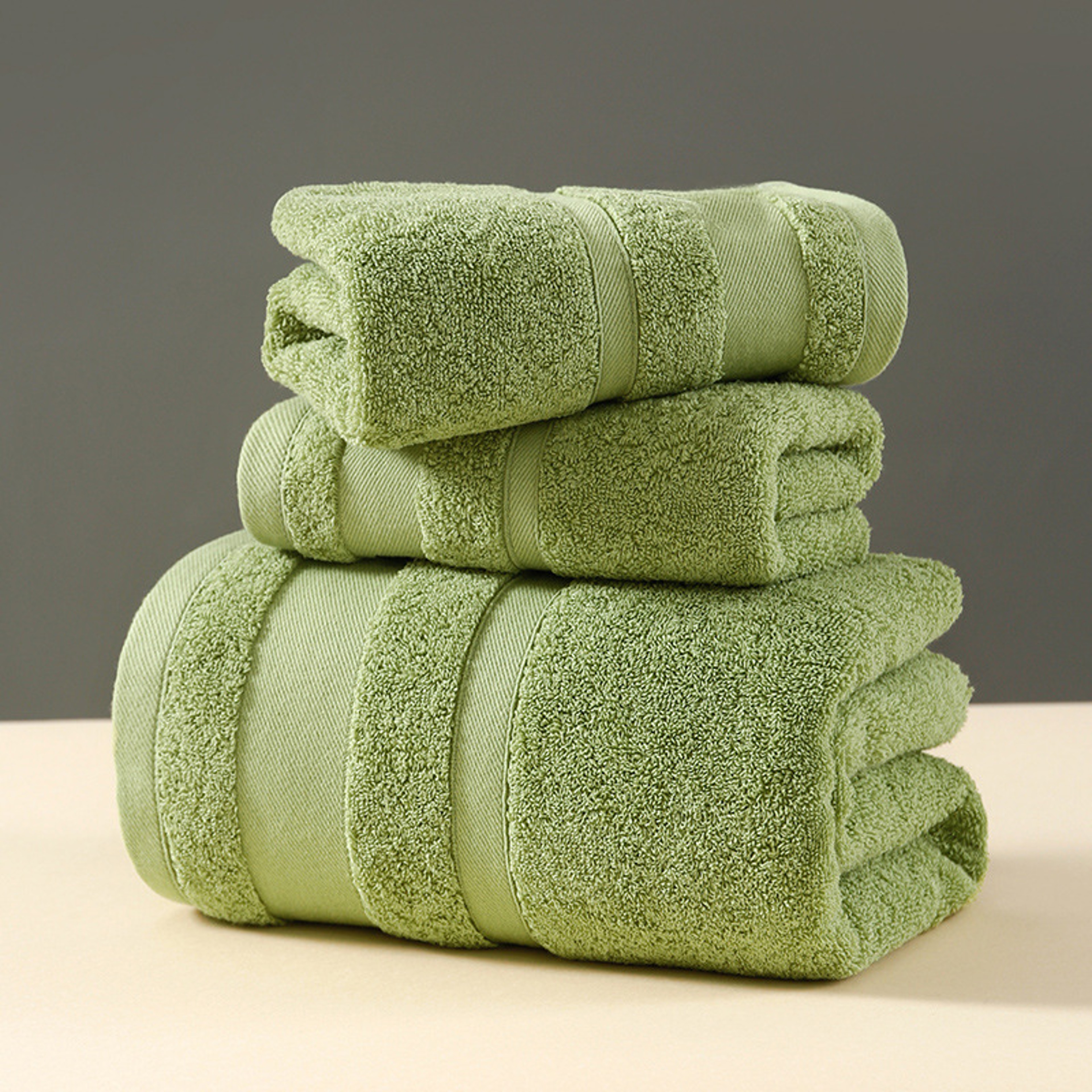 Solid Color Cotton Towel Gift Set, Comfortable Absorbent Bath Towels – view 13