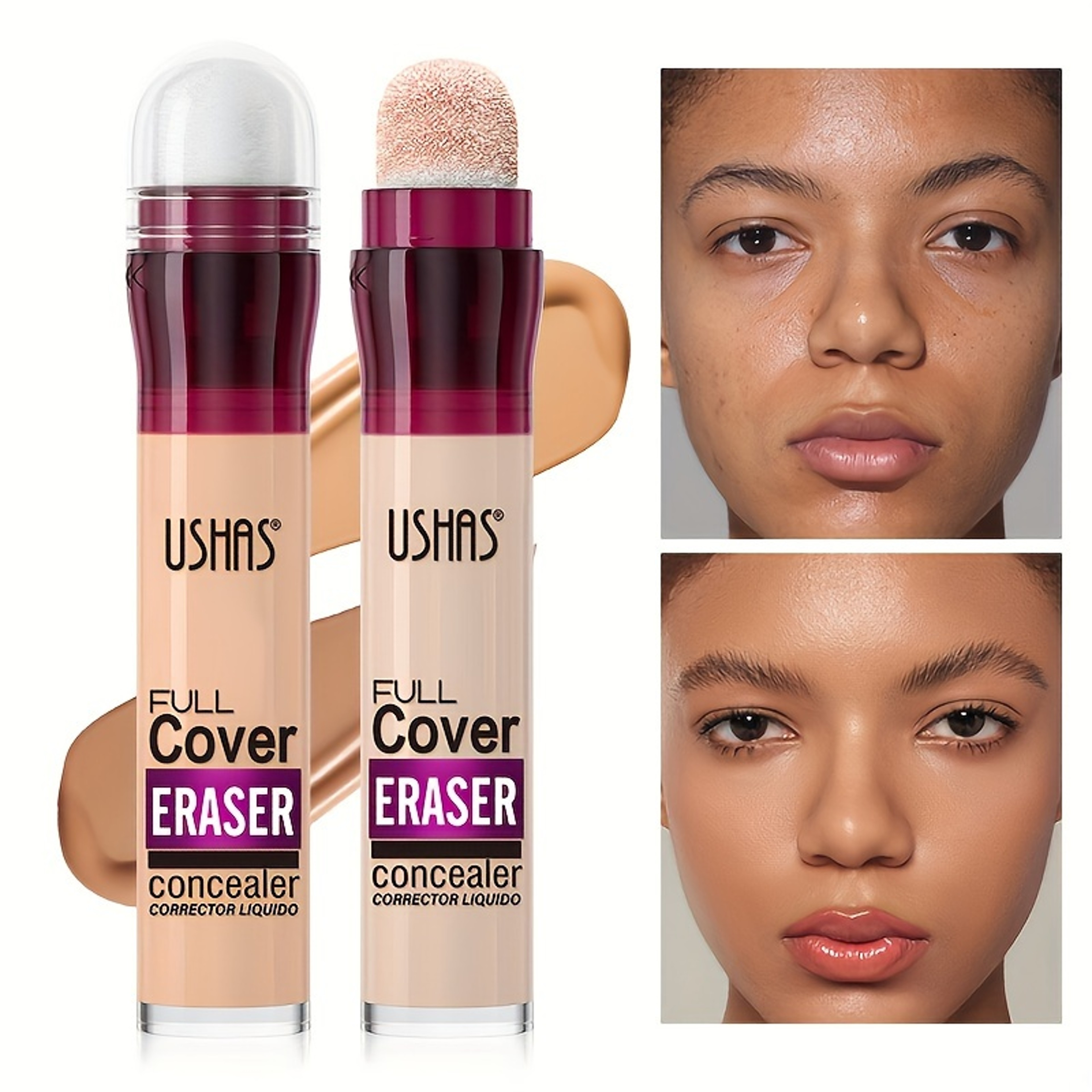 Sponge Head Concealer For Dark Circles Acne Blemishes LongLasting Liquid Foundation 0