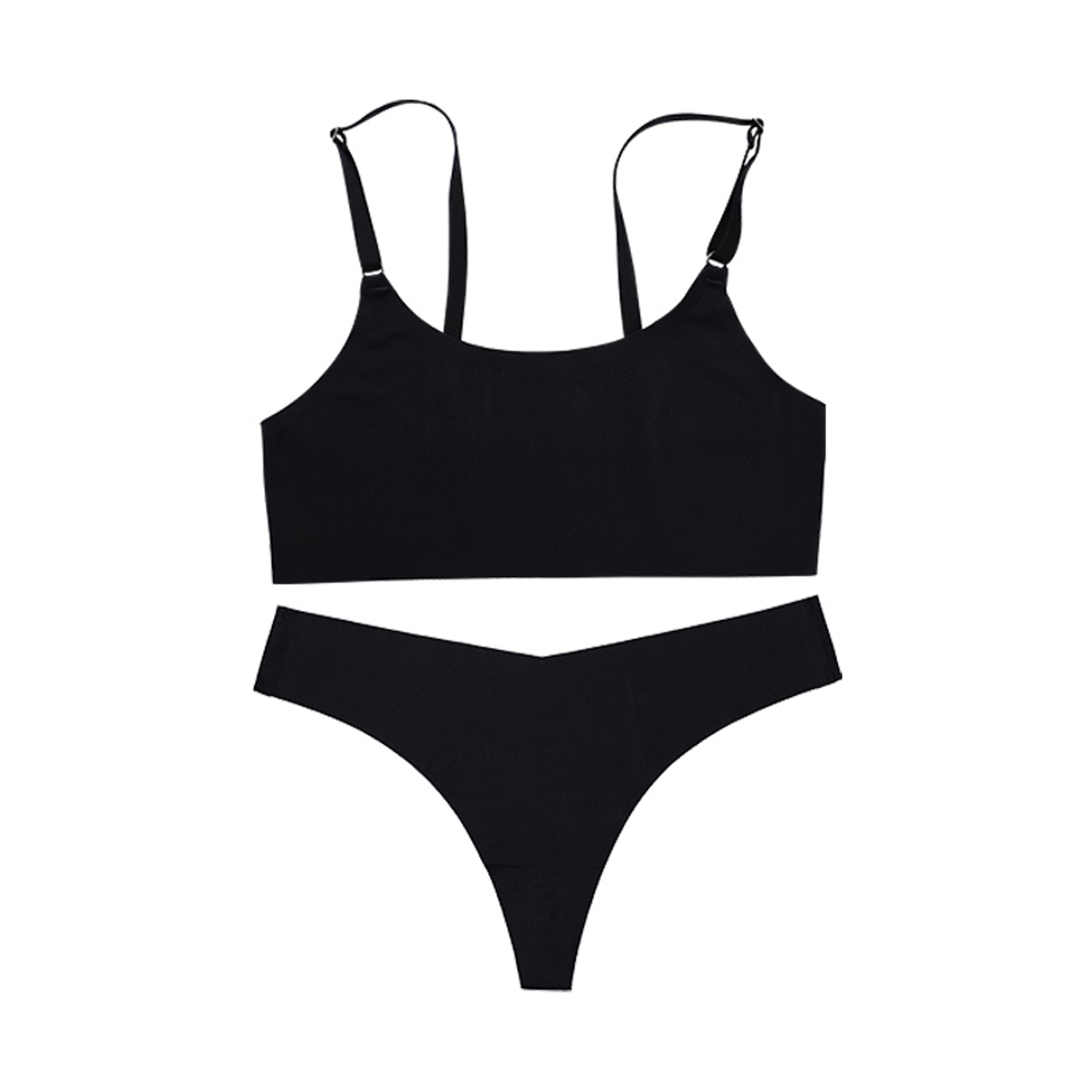 Stylish Solid Ice Silk Seamless Wireless Bra Set Comfortable and Elegant Women's Underwear – view 7
