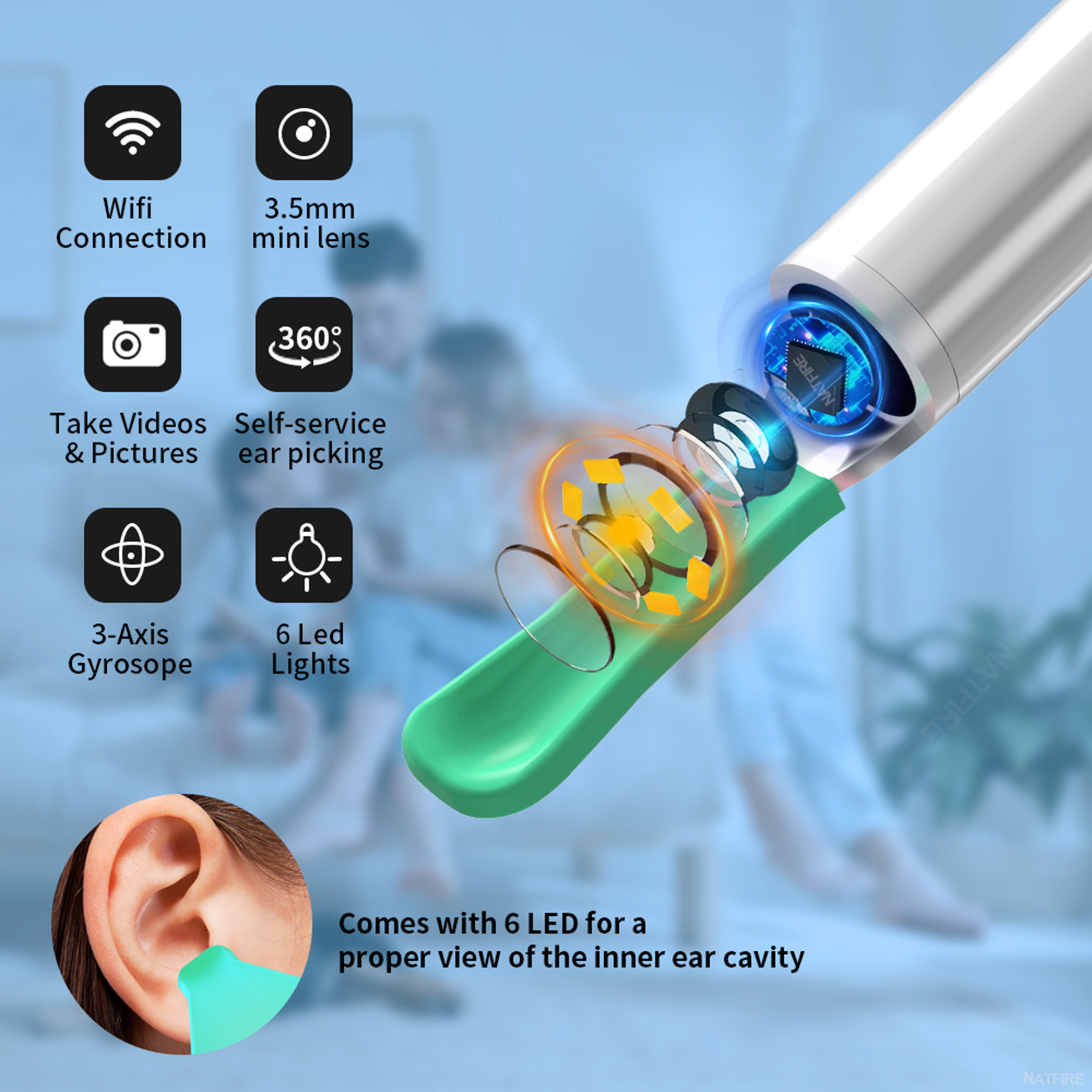 Wireless Ear Cleaner With Camera USBC Charging Endoscope Wax Removal Tool 1