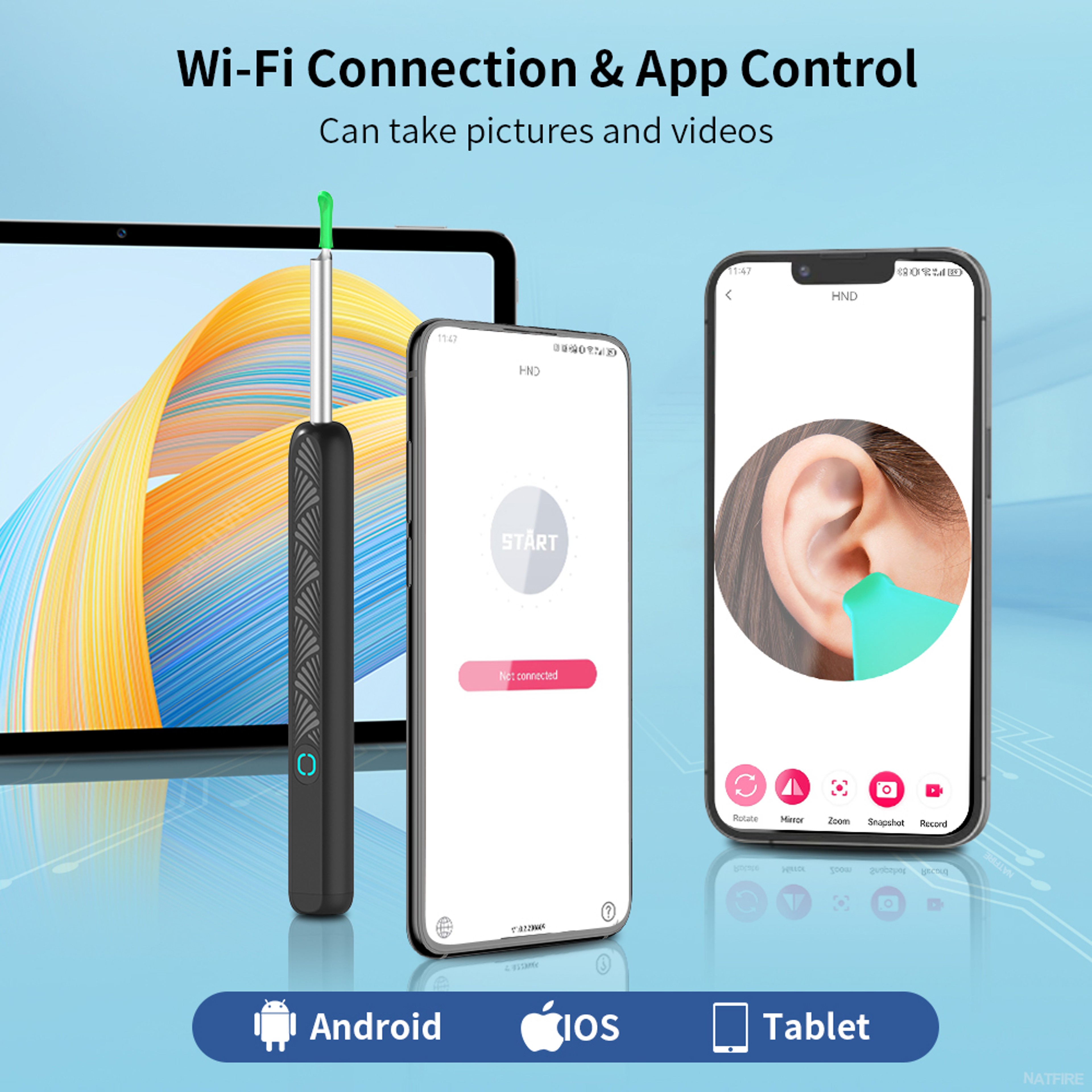 Wireless Ear Cleaner With Camera USBC Charging Endoscope Wax Removal Tool 0
