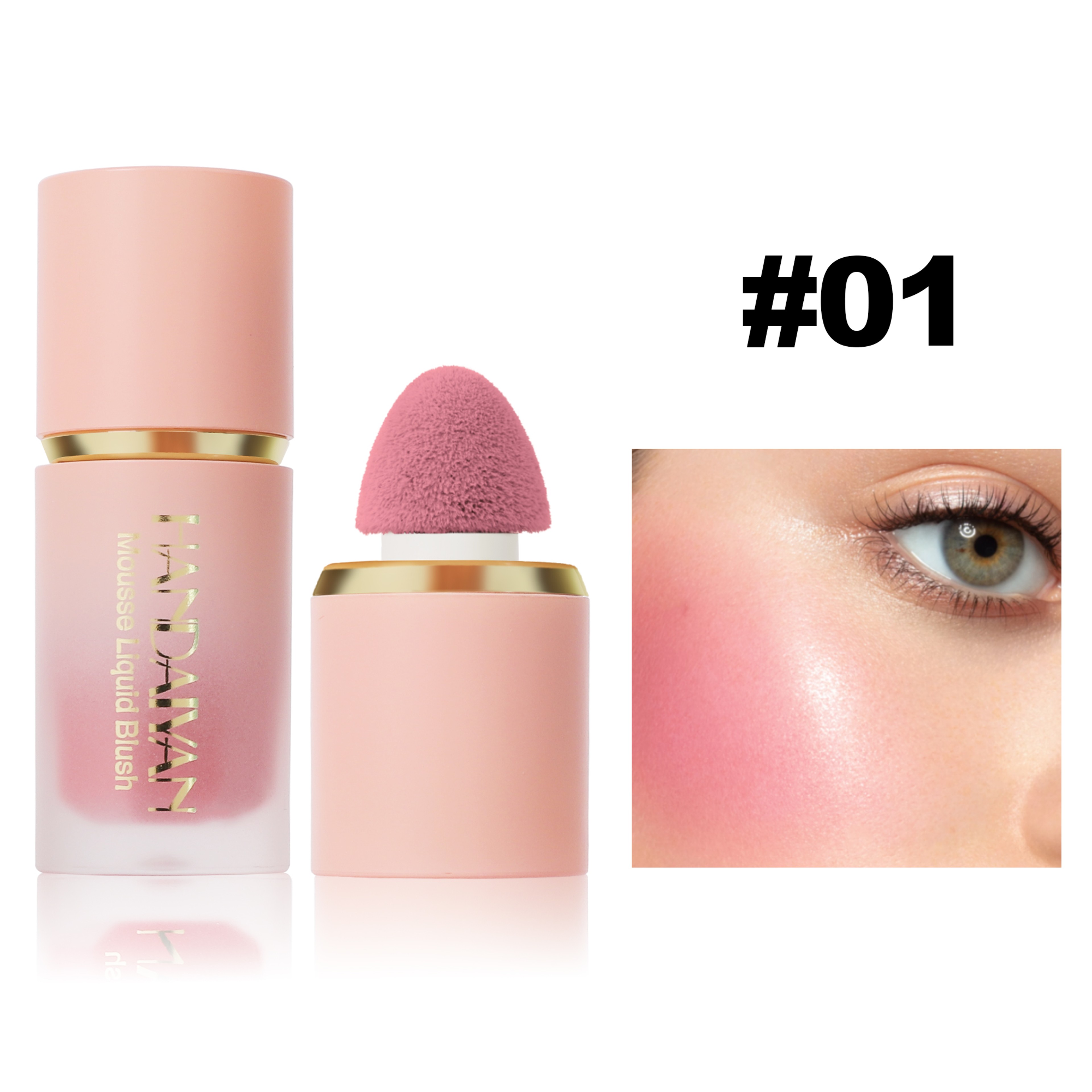 Matte Liquid Blush LongLasting Waterproof Blush With Easy Application Sponge Brush Head 6