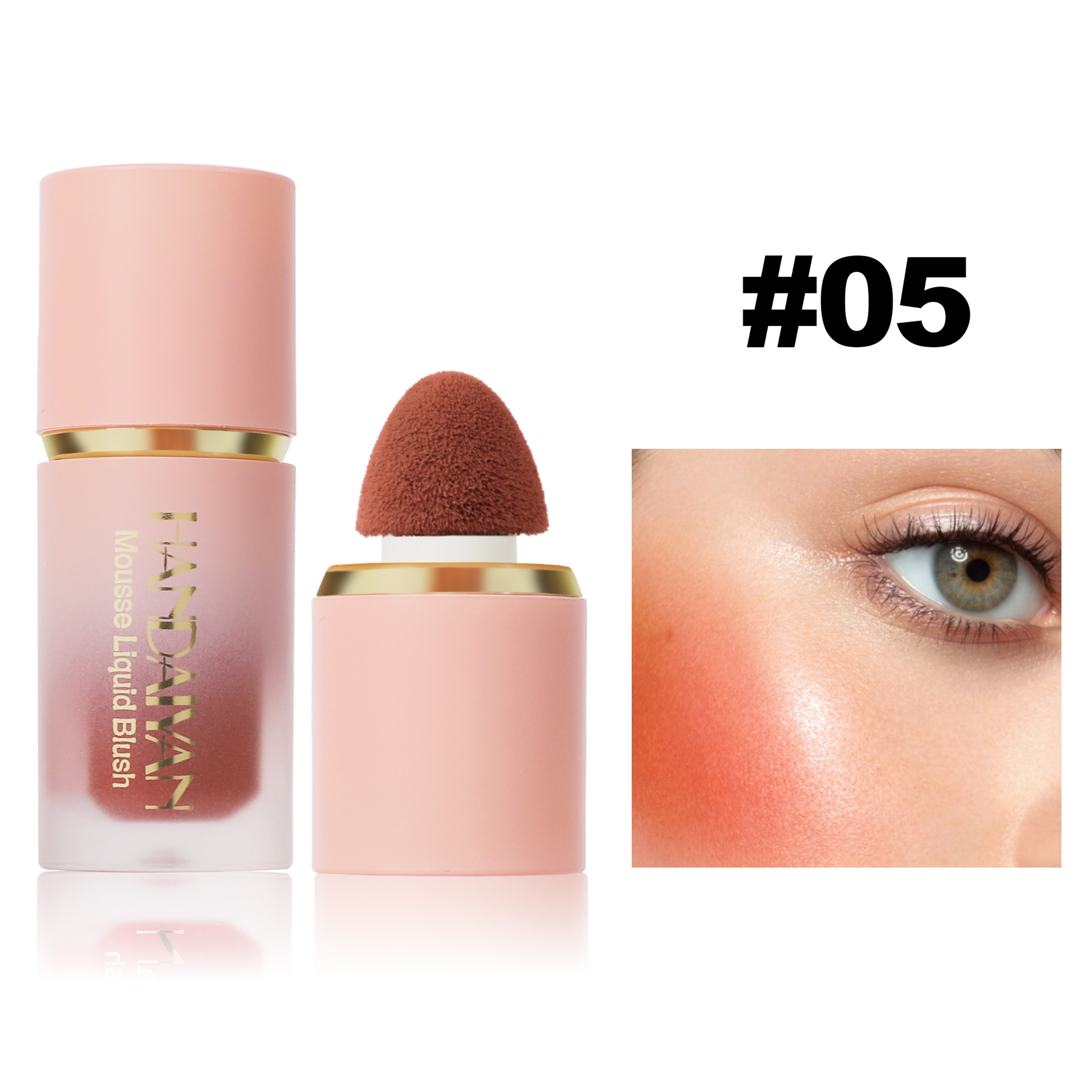 Matte Liquid Blush LongLasting Waterproof Blush With Easy Application Sponge Brush Head 10