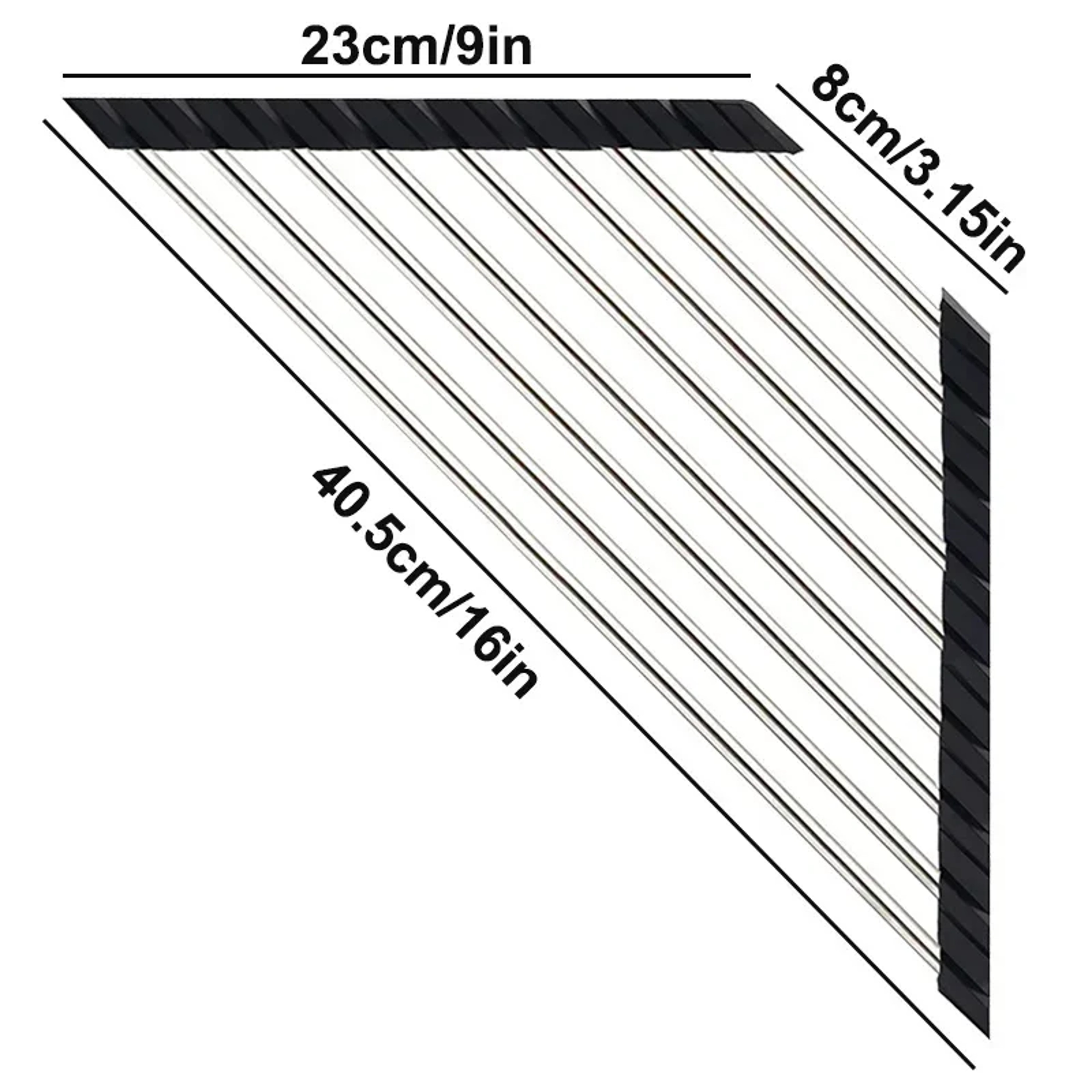 Roll Up Triangle Dish Drying Rack Foldable Stainless Steel Kitchen Sink Organizer for Sponge Rag – view 6