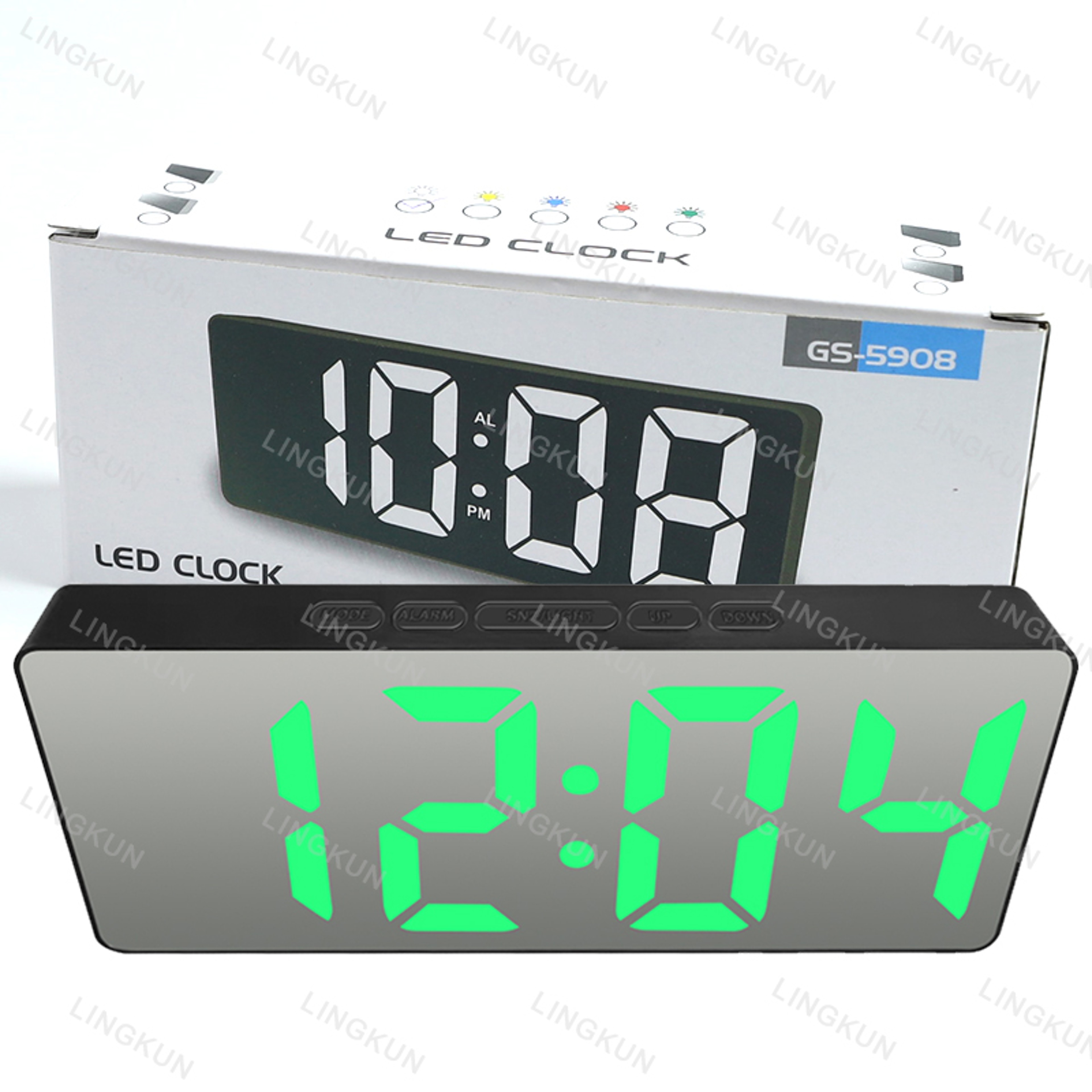 Noiseless Digital LED Alarm Clock with Large Mirror Display Sleek Silent Electronic Timepiece – view 11