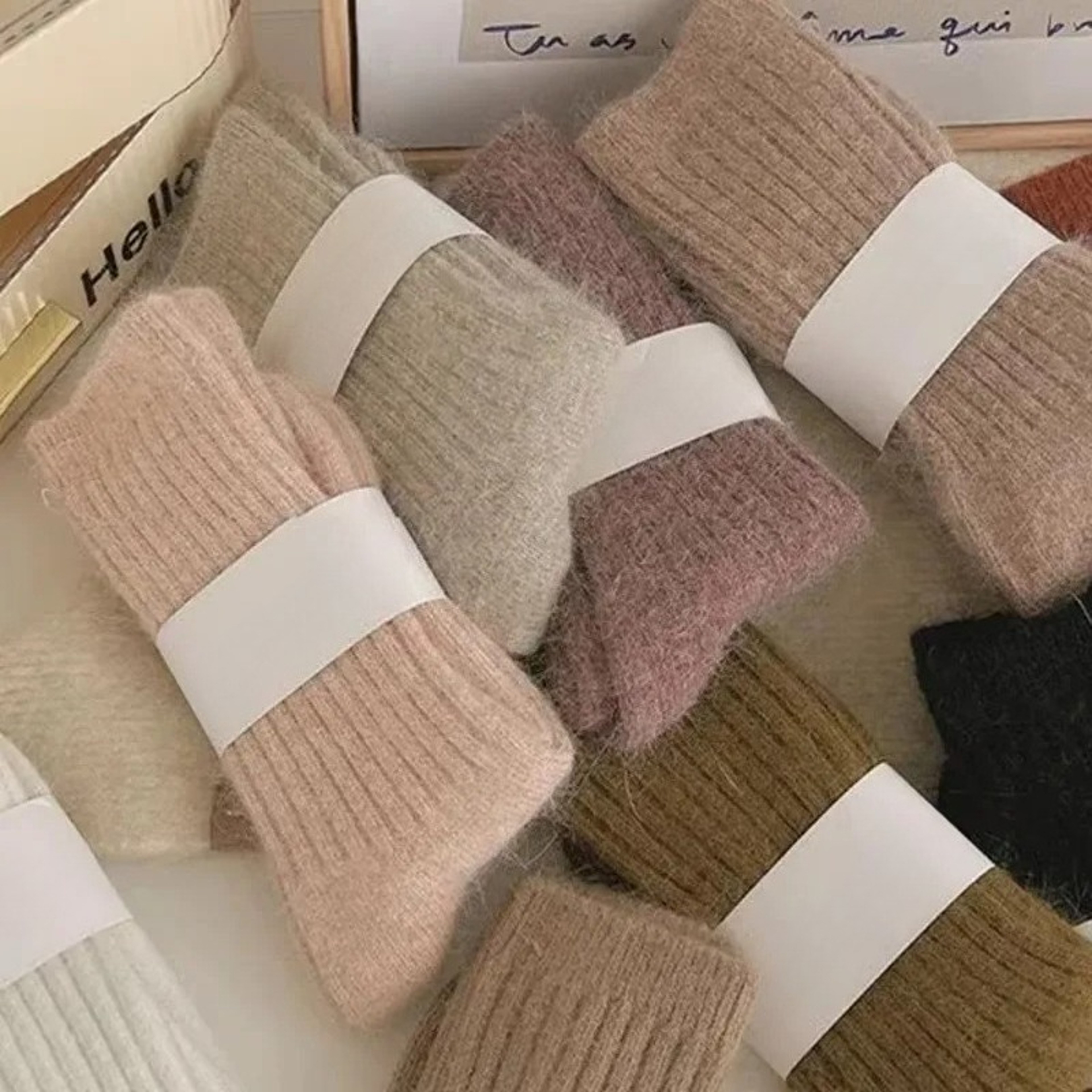 Winter Thick Warm Womens Cashmere Wool Socks Style Solid Color Thermal Fashion Socks for Ladies – view 5