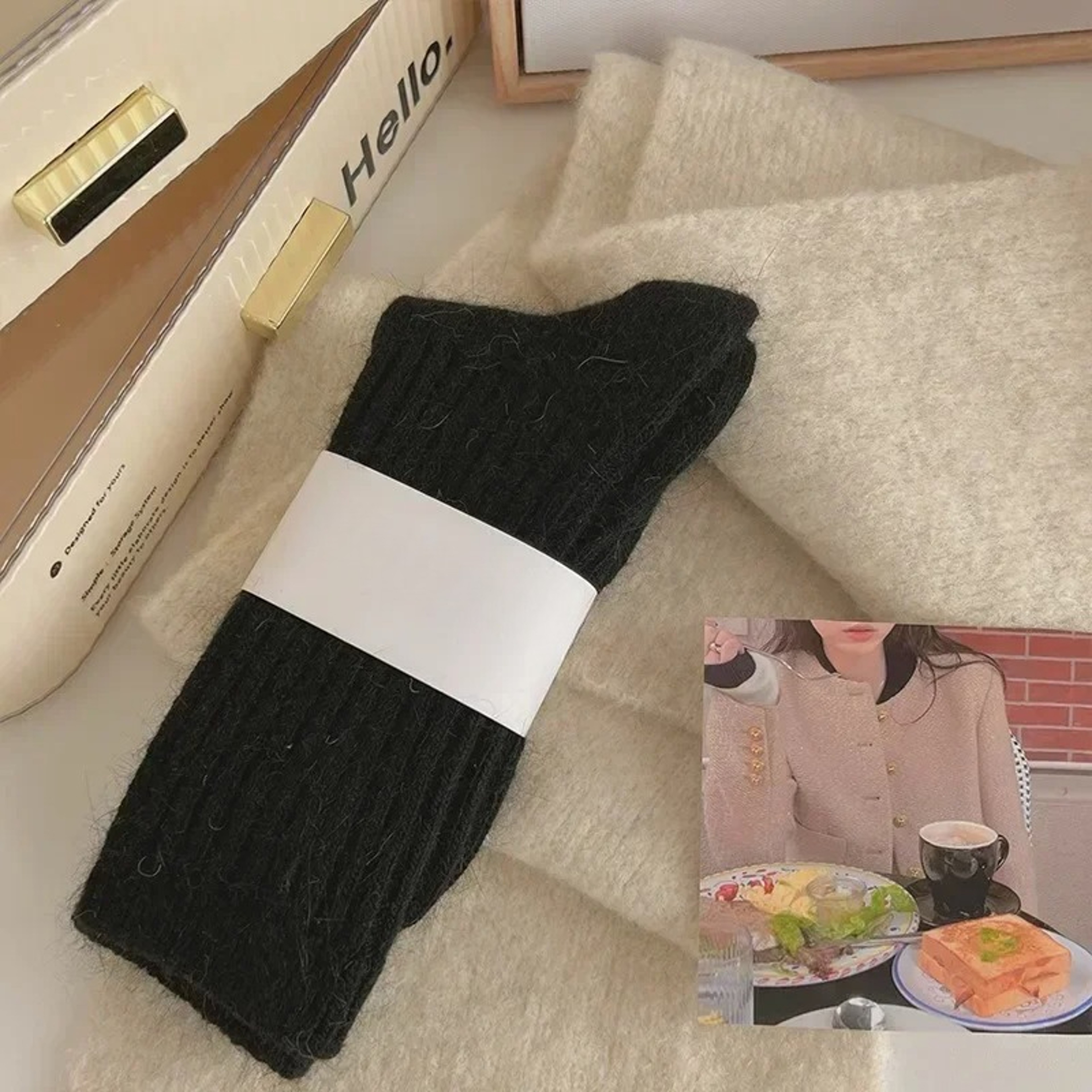 Winter Thick Warm Womens Cashmere Wool Socks Style Solid Color Thermal Fashion Socks for Ladies – view 11