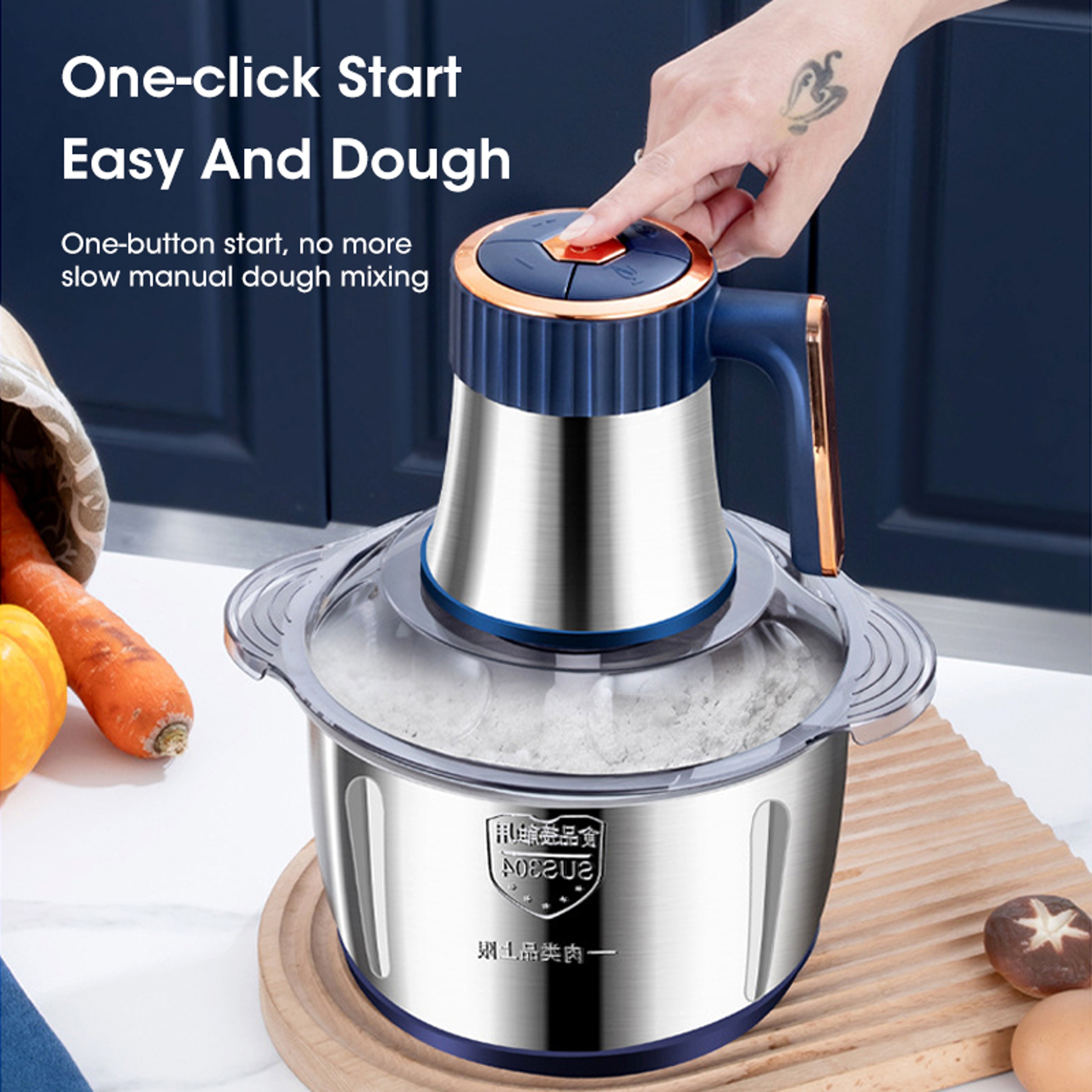 Stainless Steel Electric Meat Grinder Food Processor Multifunctional Vegetable Chopper Mincer for Baby Food – view 5