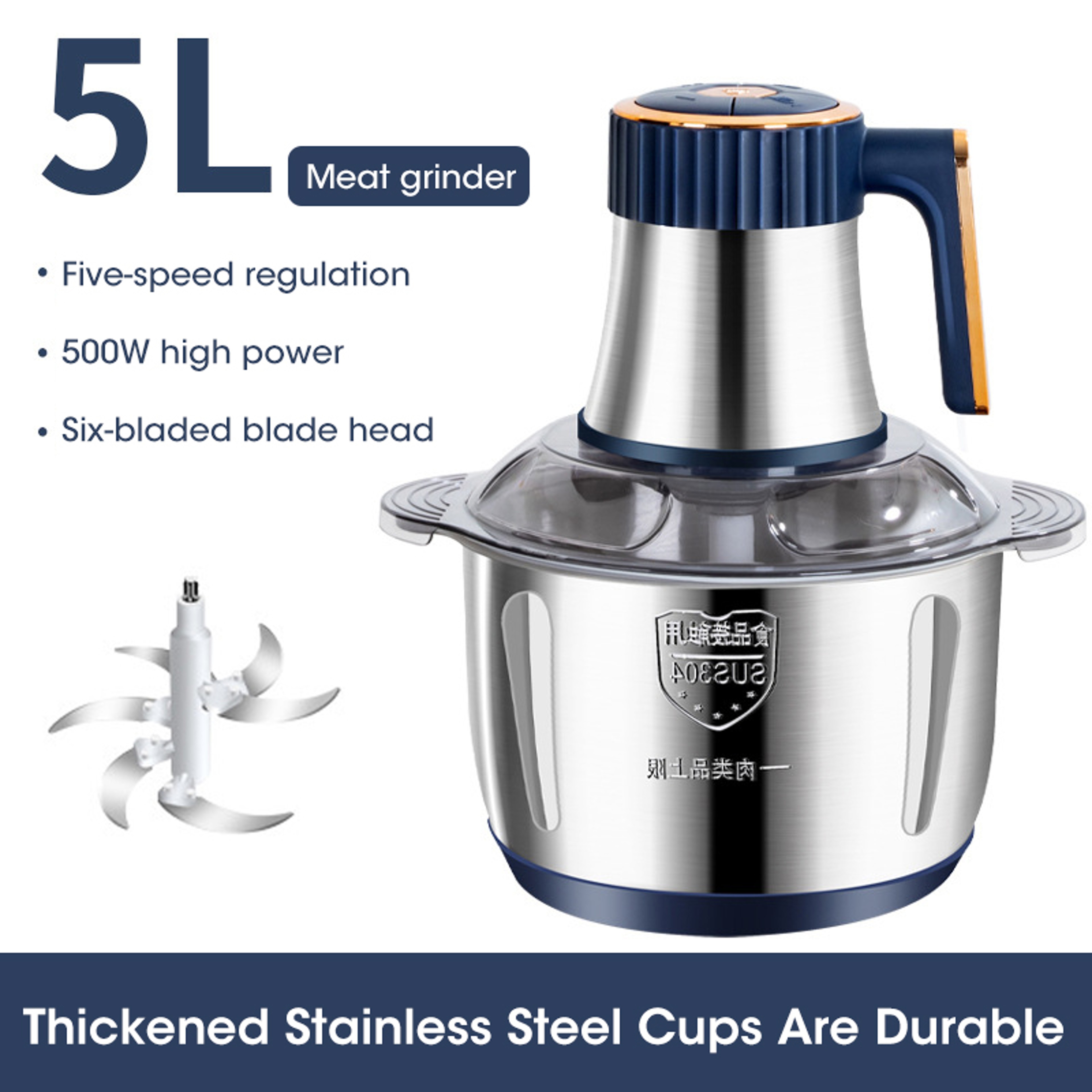 Stainless Steel Electric Meat Grinder Food Processor Multifunctional Vegetable Chopper Mincer for Baby Food – view 7