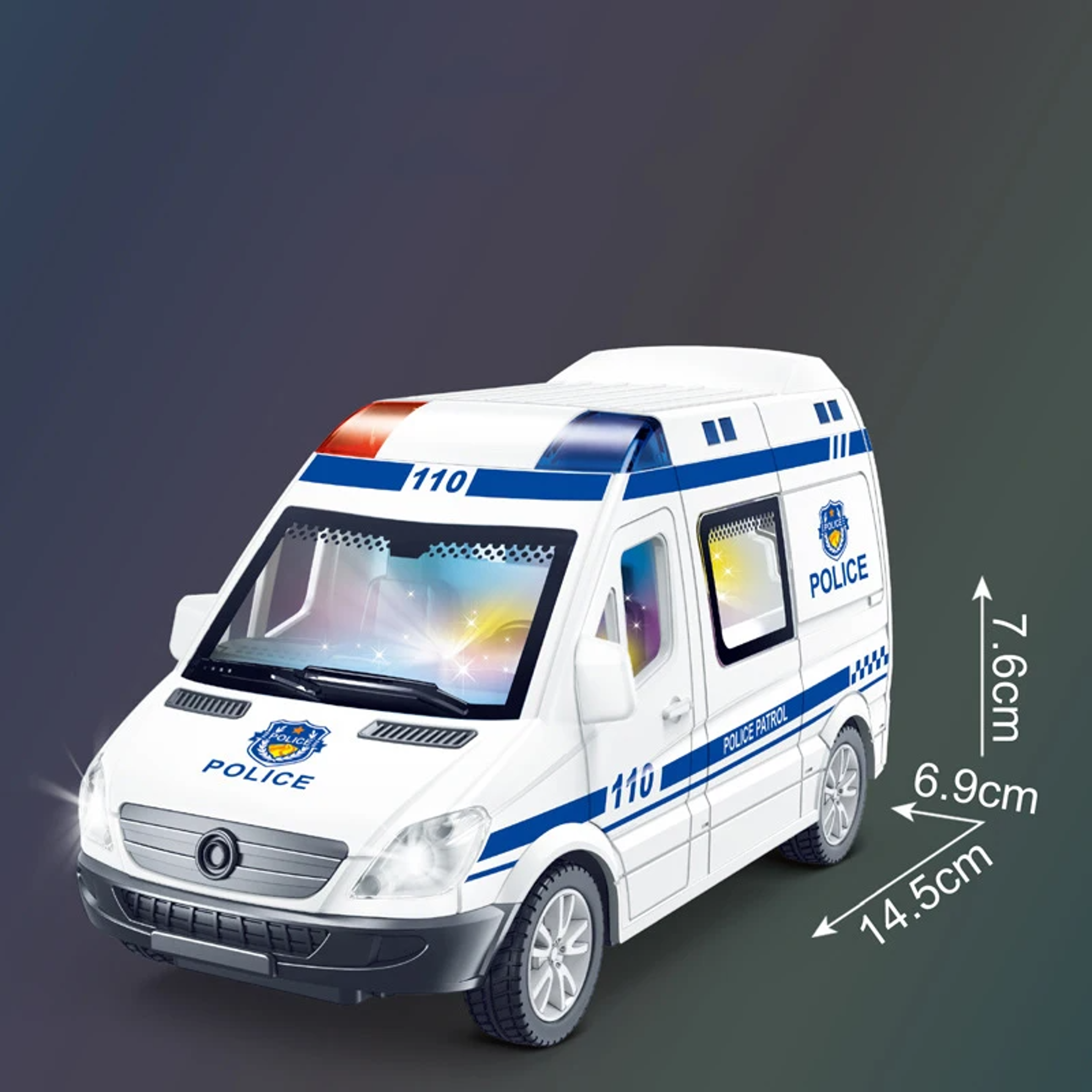 Mini Diecast Emergency Vehicle Model Set Ambulance, Fire Truck, and Police Car with Sound Light for Boys – view 4