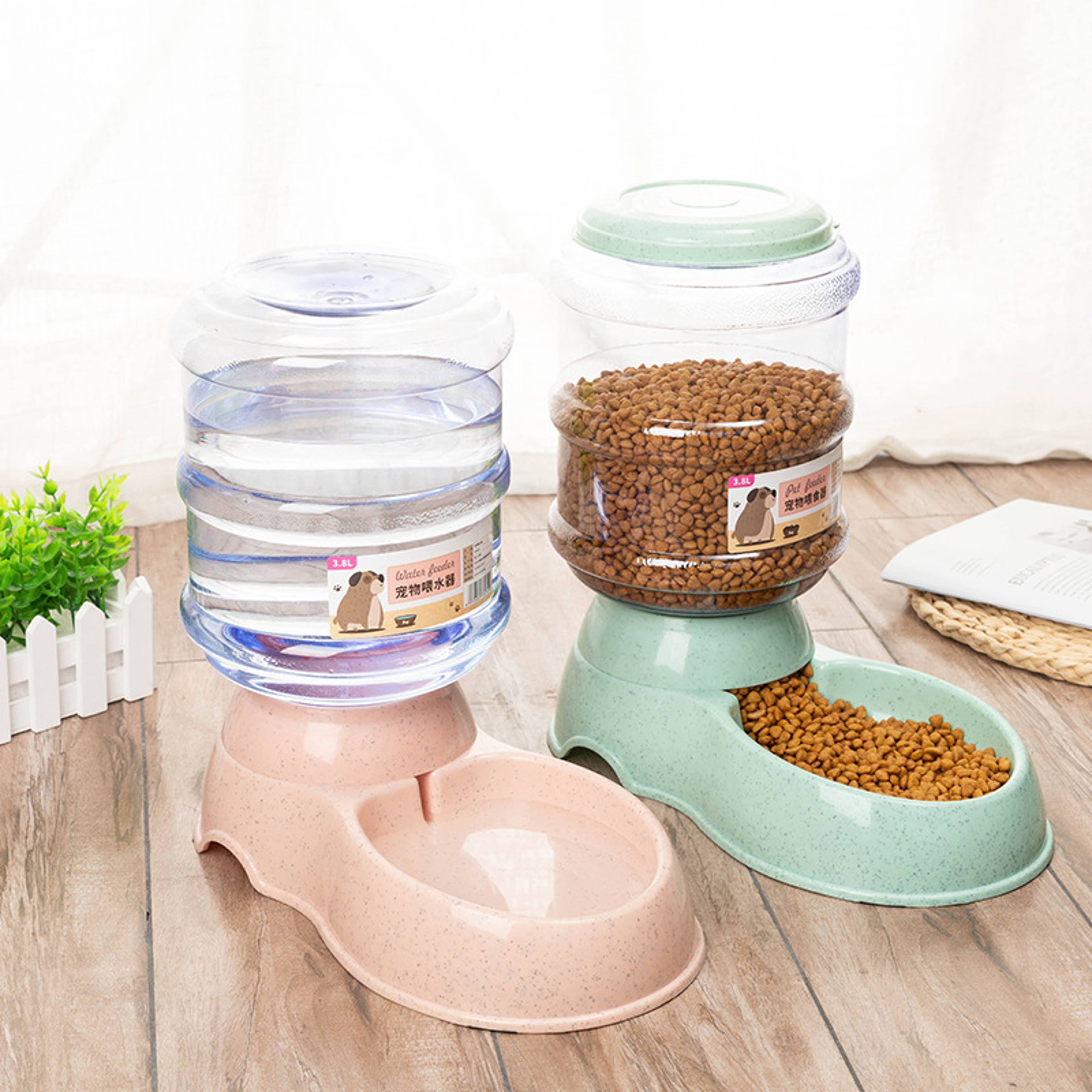 Large Capacity Automatic Pet Feeder Water Dispenser for Cats Dogs – view 1
