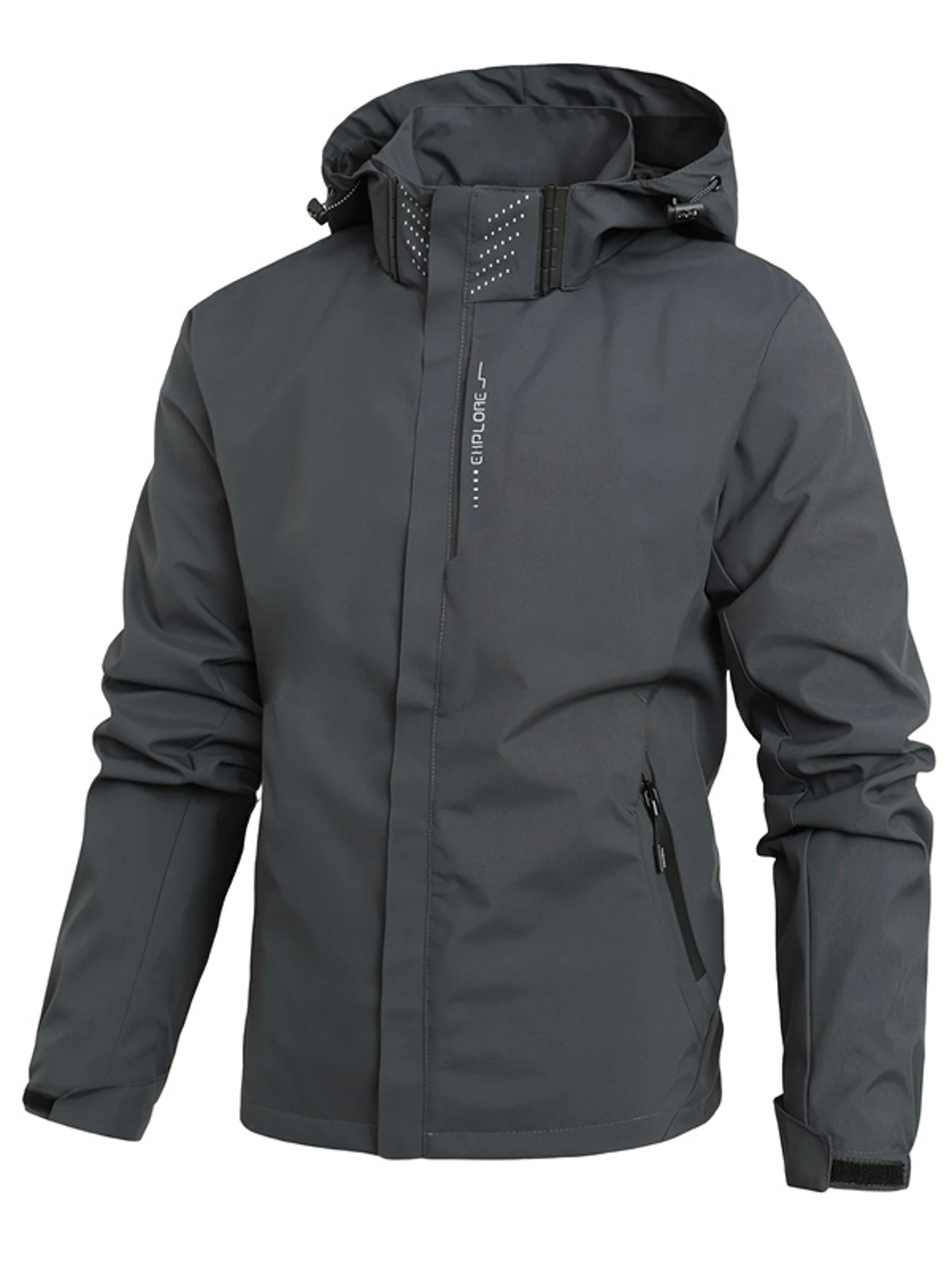 Mens Waterproof Windproof Hiking Rain Jacket with Hood – view 9