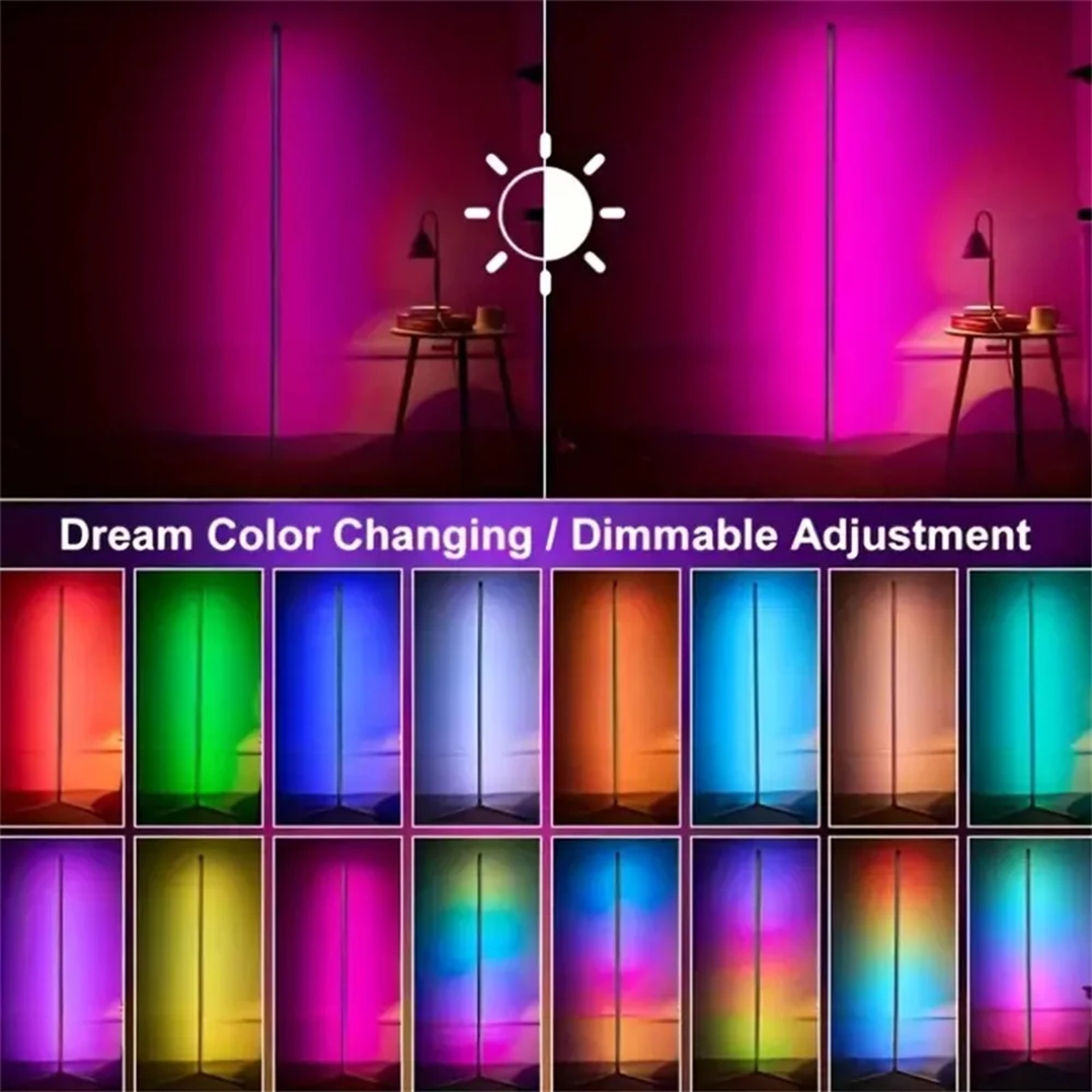 Smart RGB Corner Floor Lamp with App Control and Music Sync – view 2