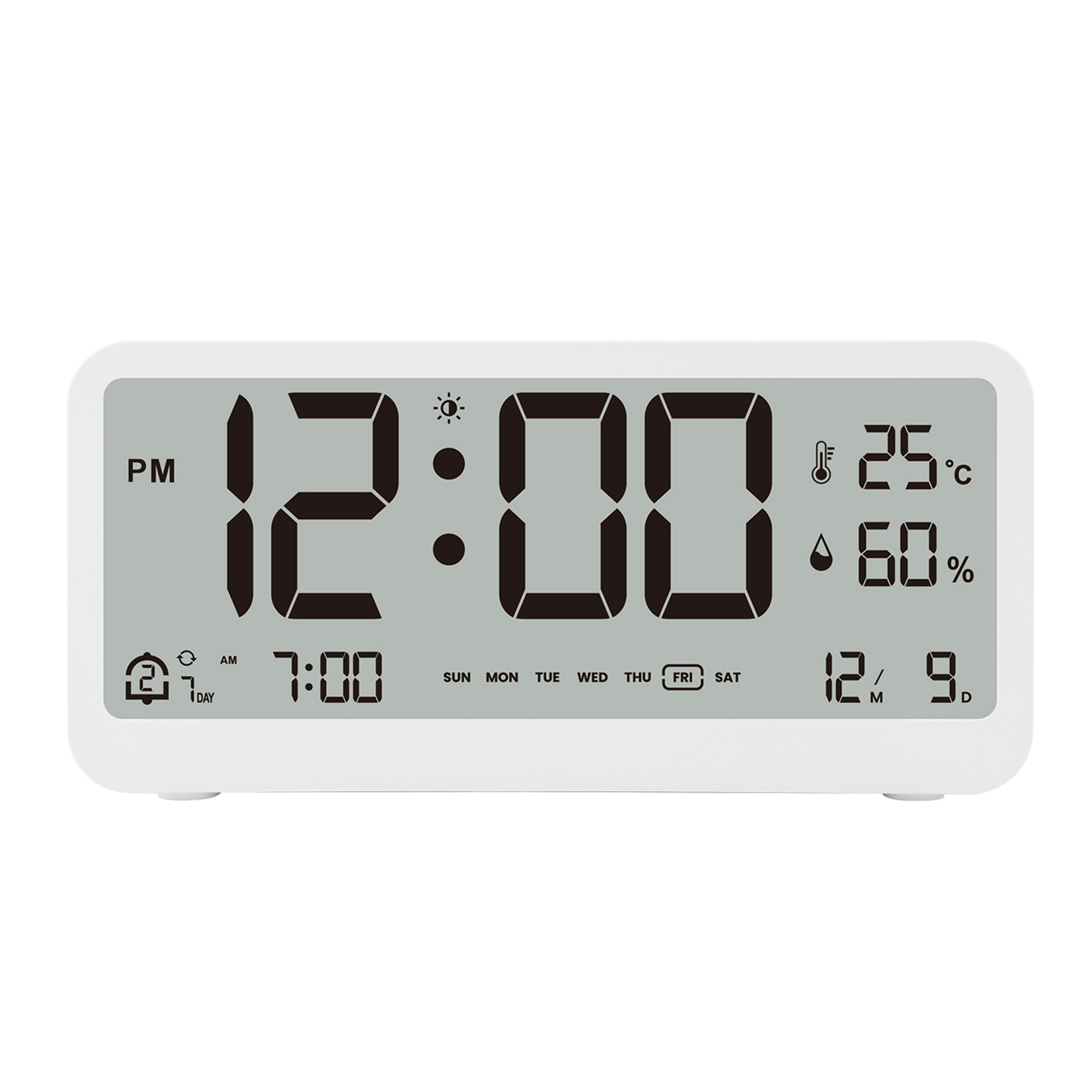Multifunctional LED Digital Alarm Clock With Temperature Humidity Display 7
