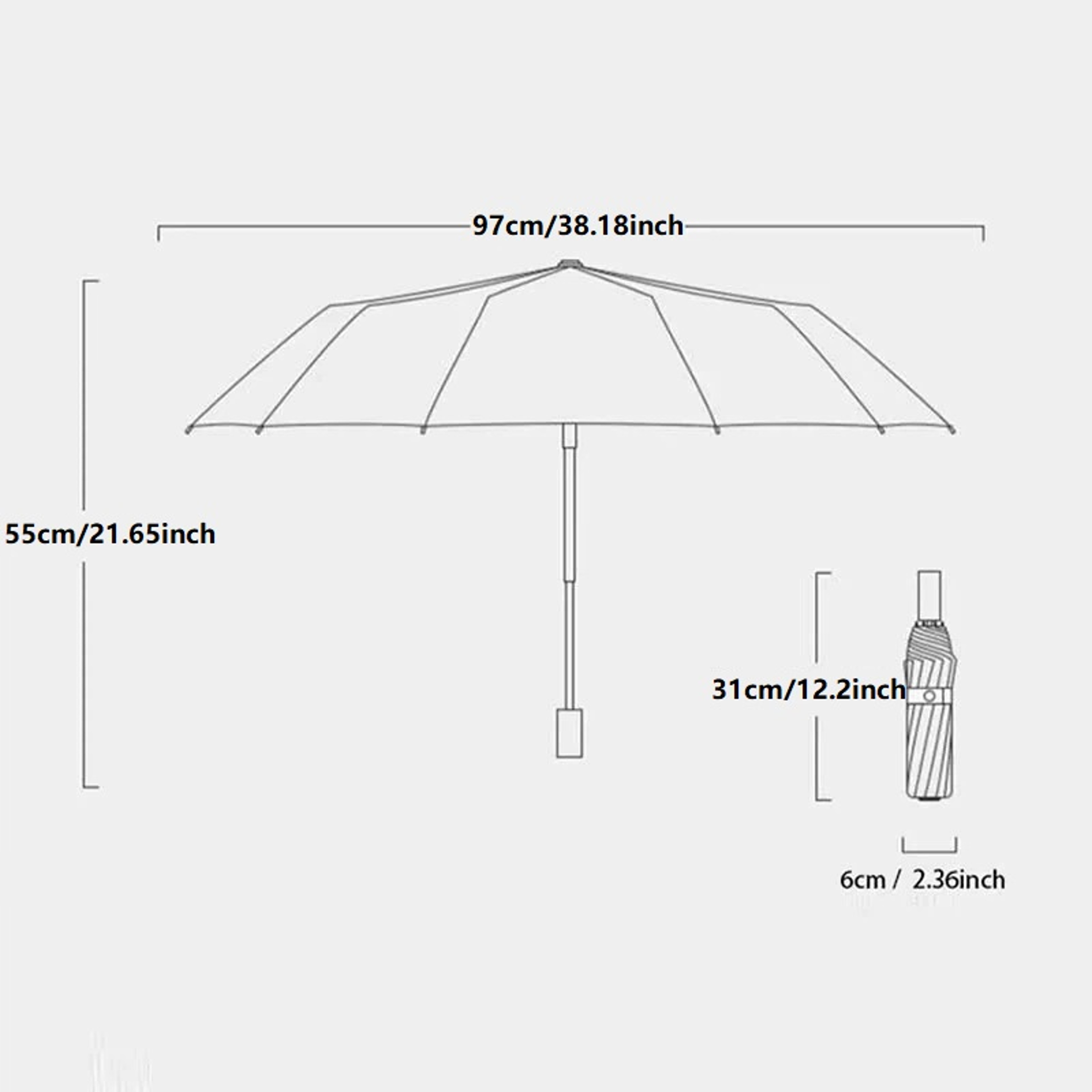 Automatic Folding Umbrella with UV Protection Windproof Compact Travel Umbrella – view 6