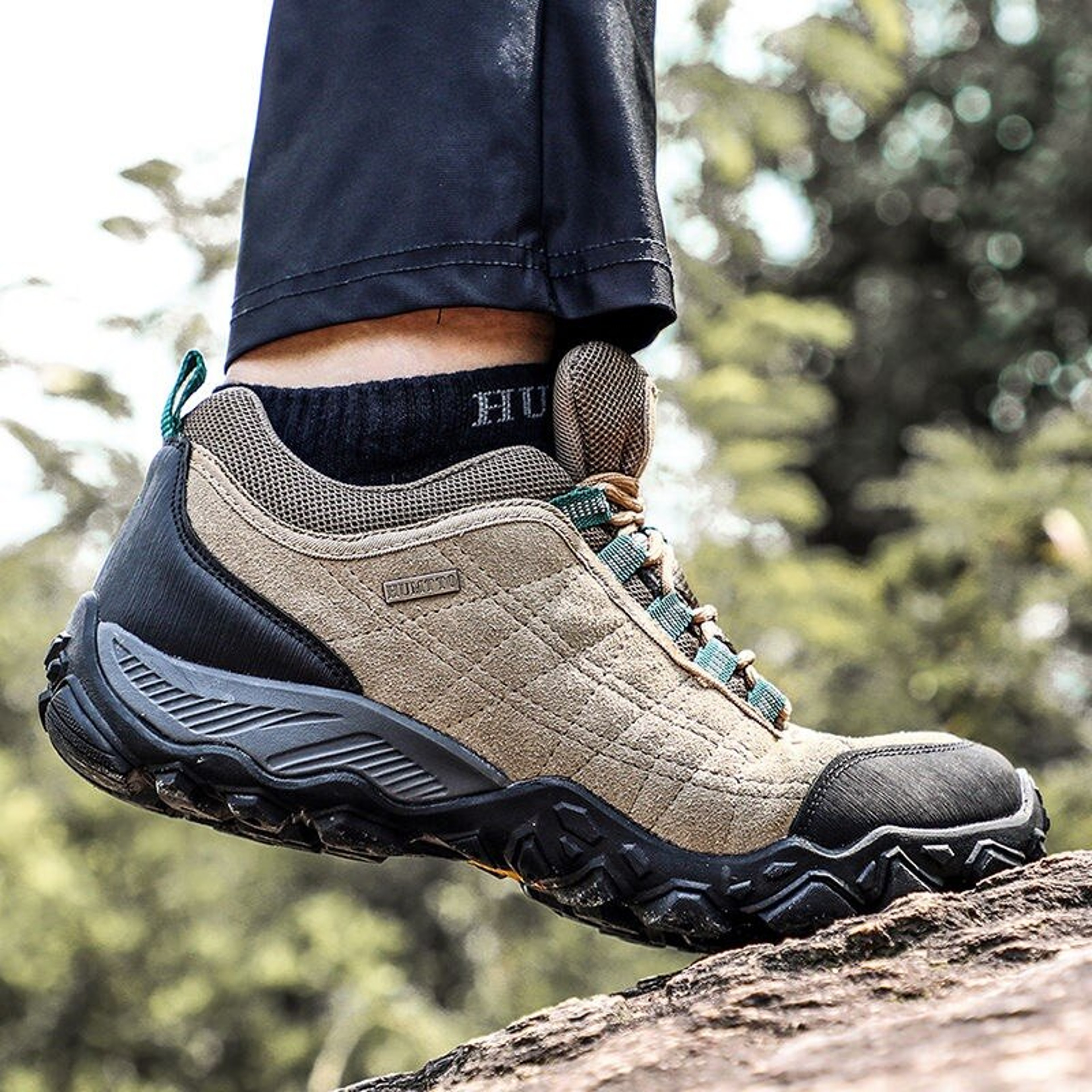 Leather Mens Hiking Shoes Winter Trekking Climbing Sneakers Durable Outdoor Work Boots 0