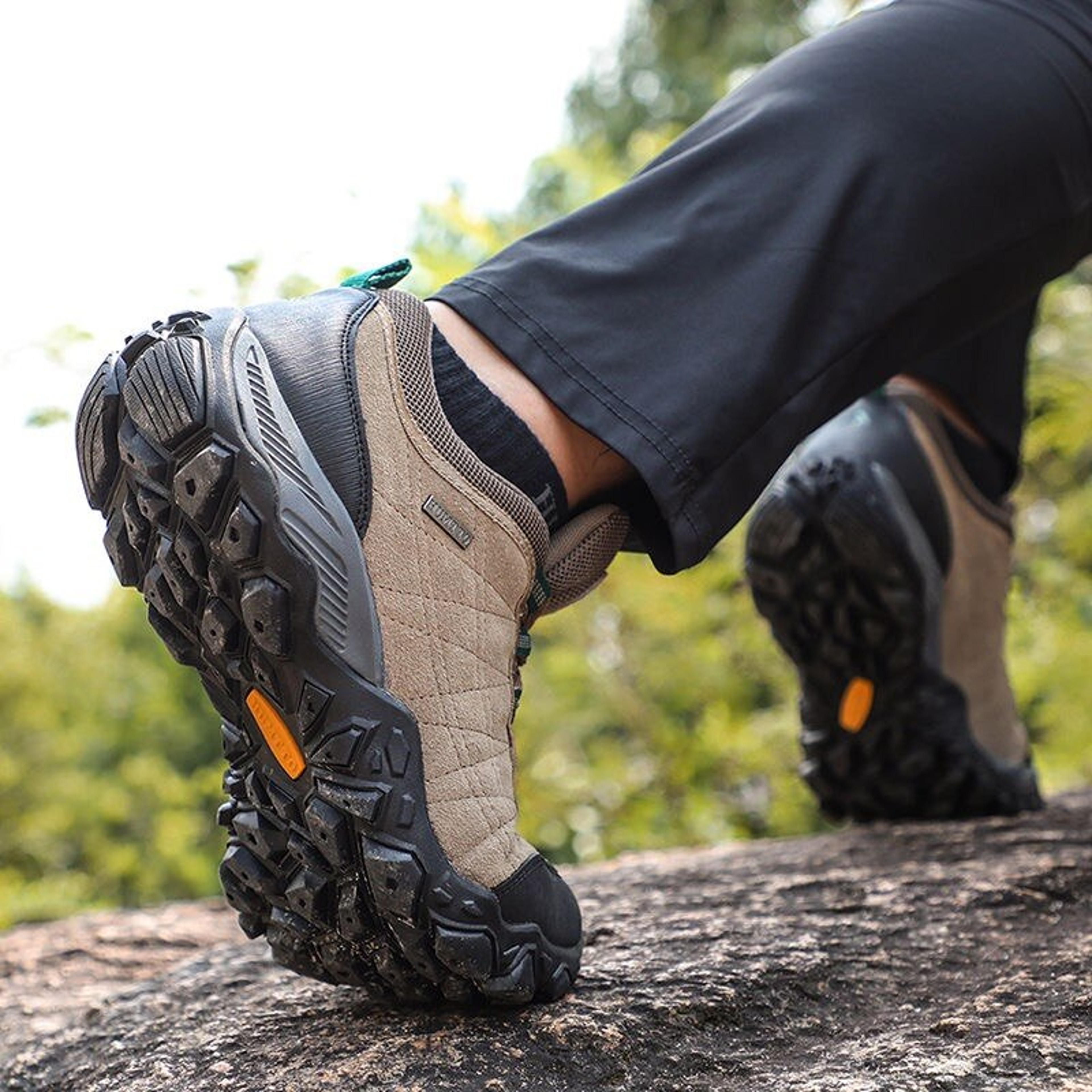 Leather Mens Hiking Shoes Winter Trekking Climbing Sneakers Durable Outdoor Work Boots 1