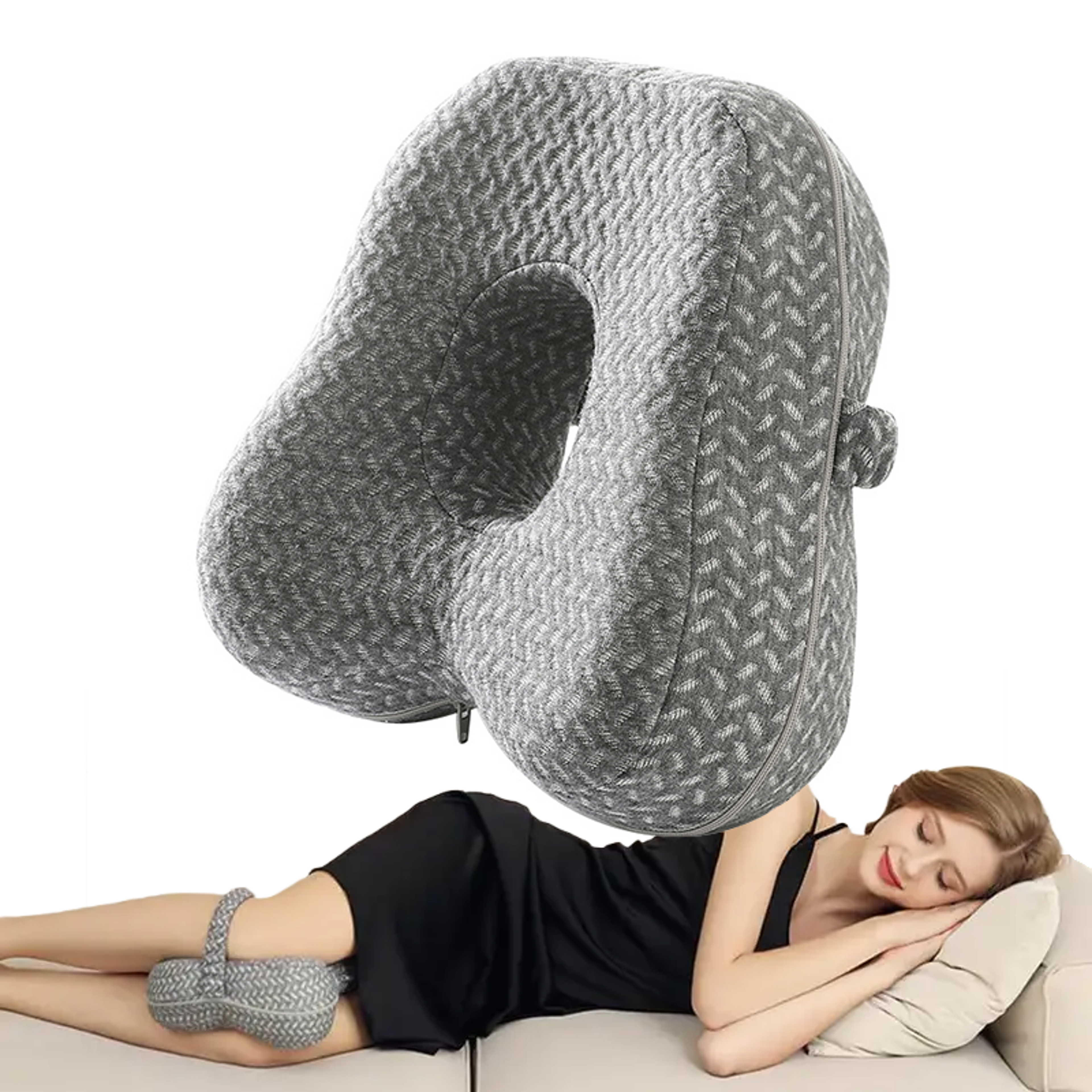 Memory Foam Leg Pillow for Side Sleepers Sciatica, Hip Knee Pain Relief Pillow for Back, Bed Sofa – view 1