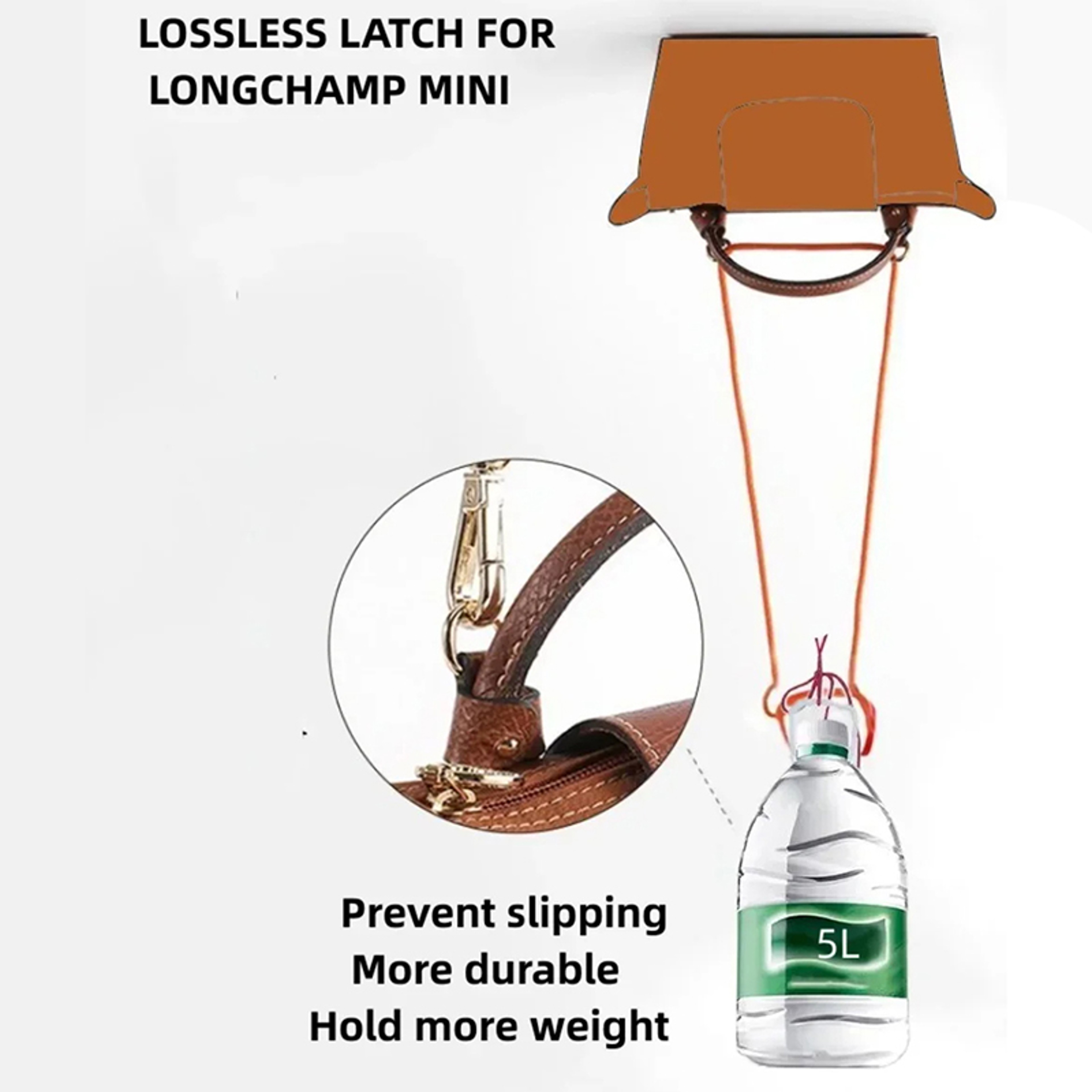 DIY Bag Straps Set for Longchamp Leather Shoulder Crossbody Conversion – view 4