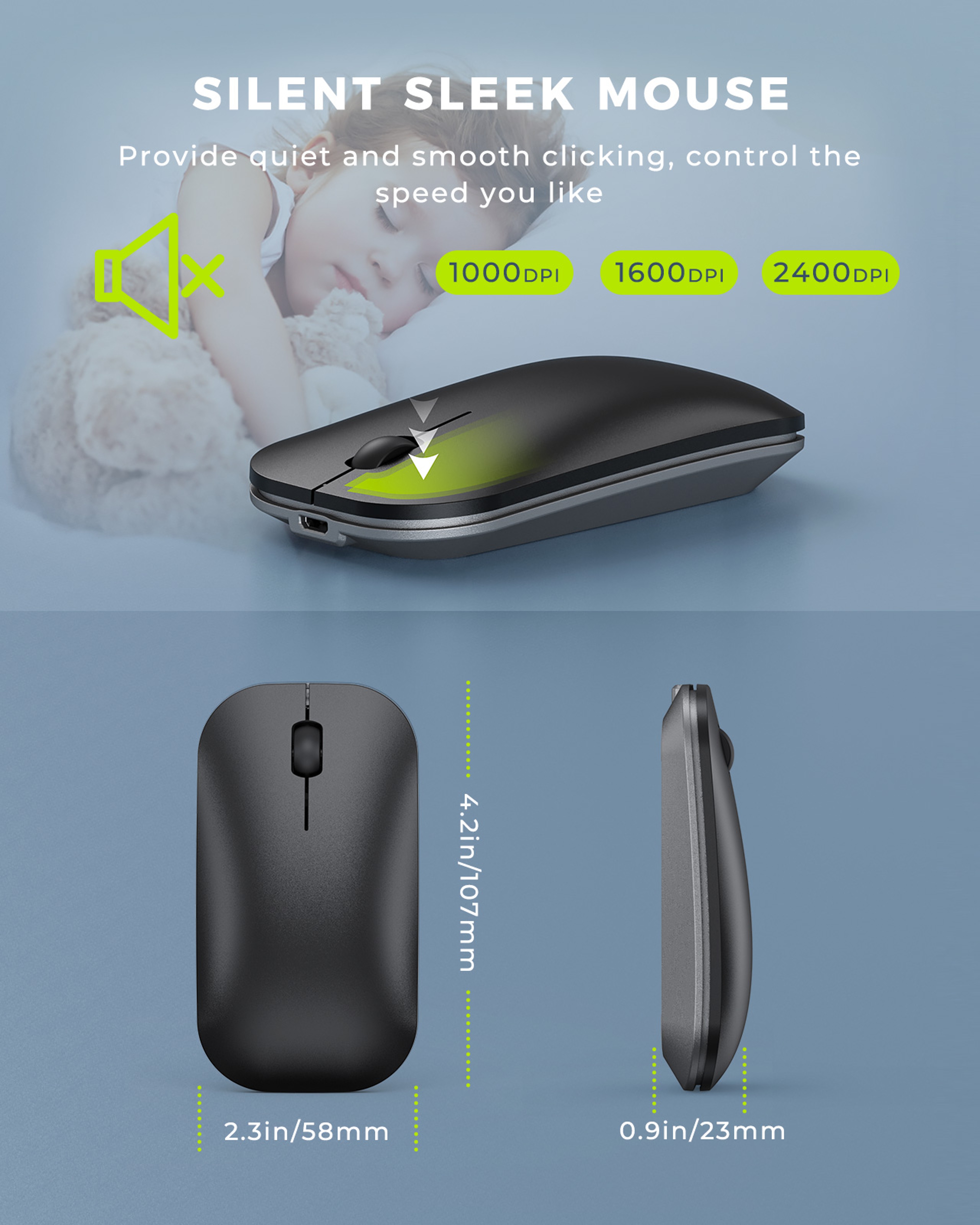 Wireless Bluetooth Keyboard And Mouse Combo Rechargeable Slim Keyboards Mice For MacBook Windows 4
