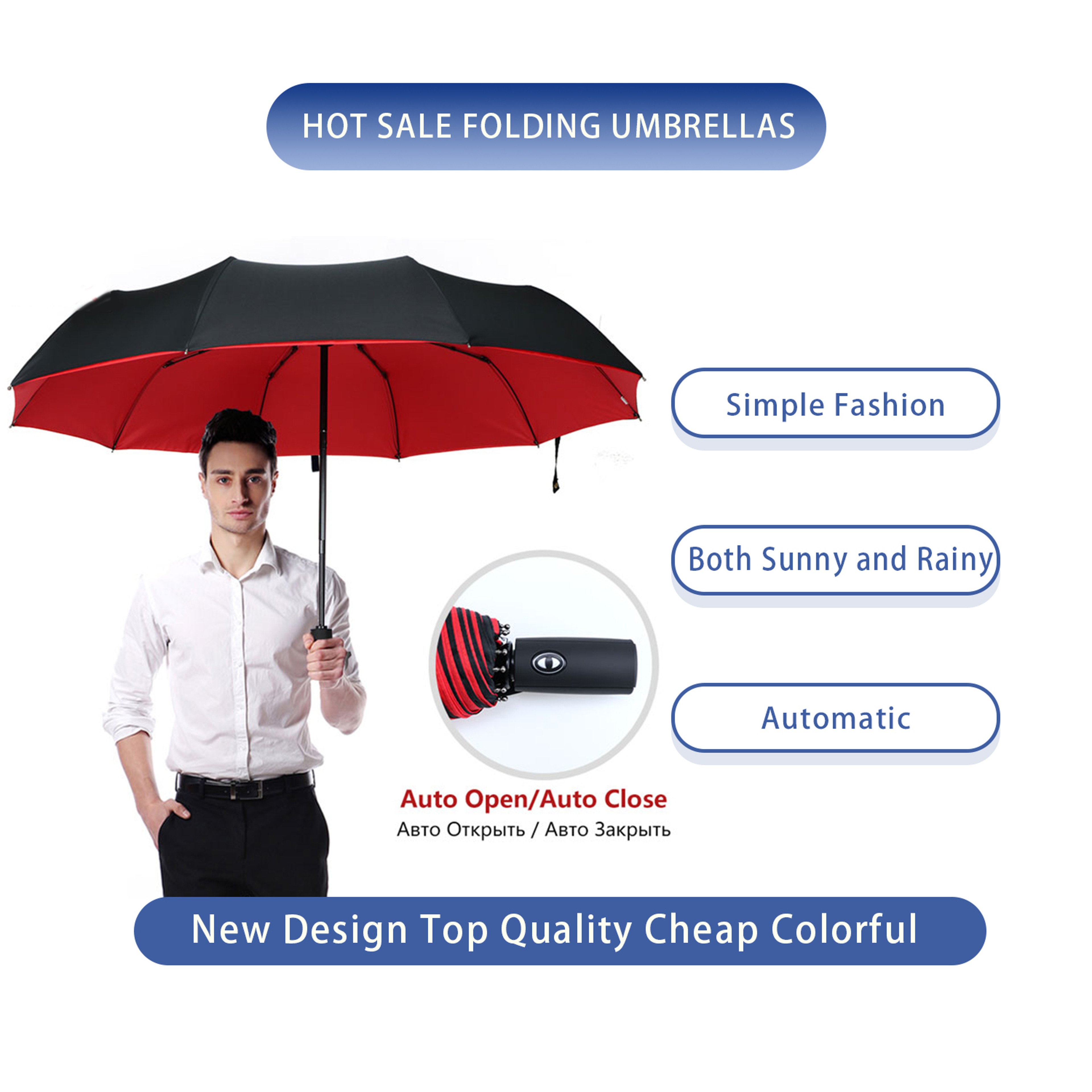 Windproof Double Layer Automatic Umbrella Fully Resistant, Strong, and Stylish – view 2