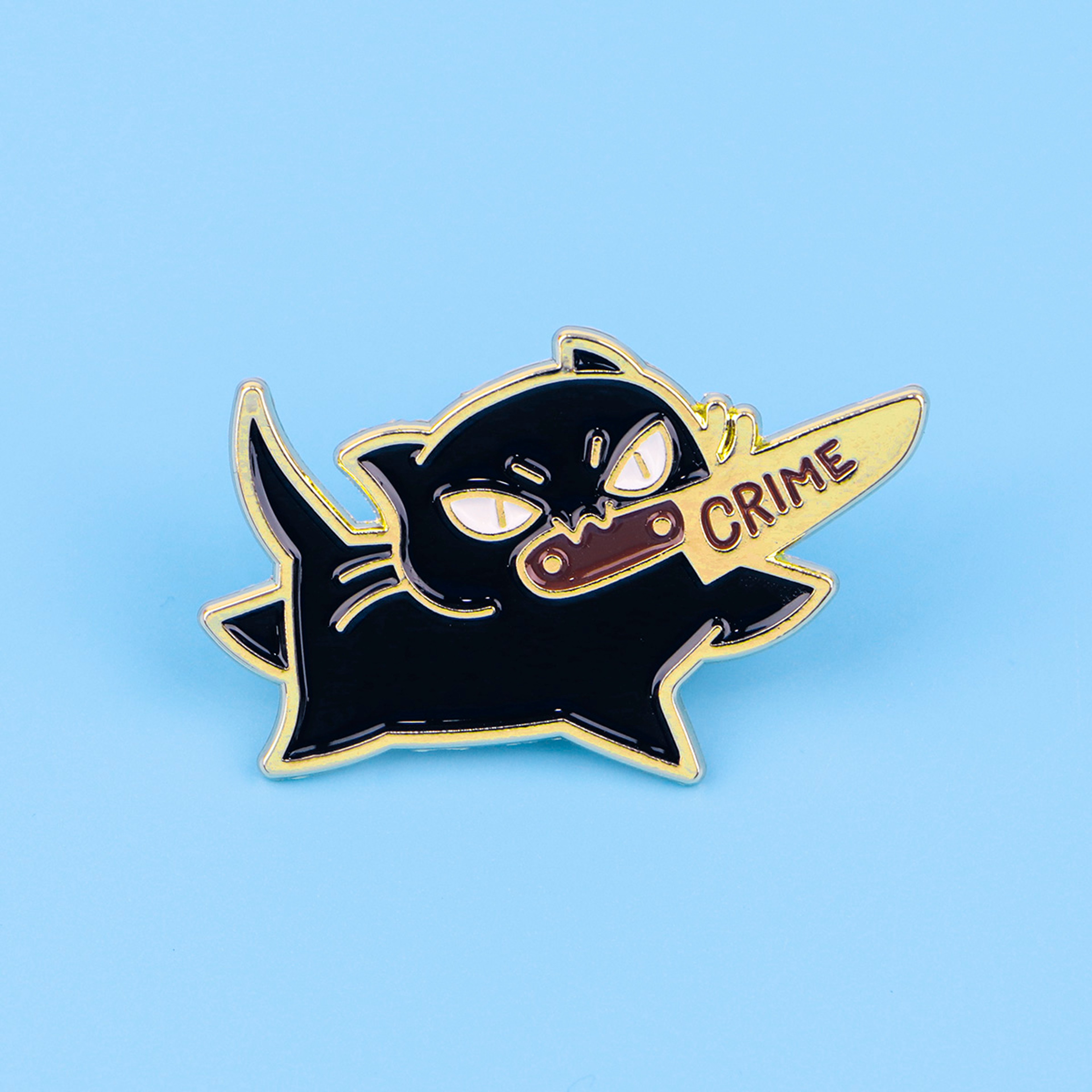 Funny Black Cat Enamel Pin Quirky Lapel Pins for Men Women, Cute Animal Jewelry, Cosplay Gift – view 2