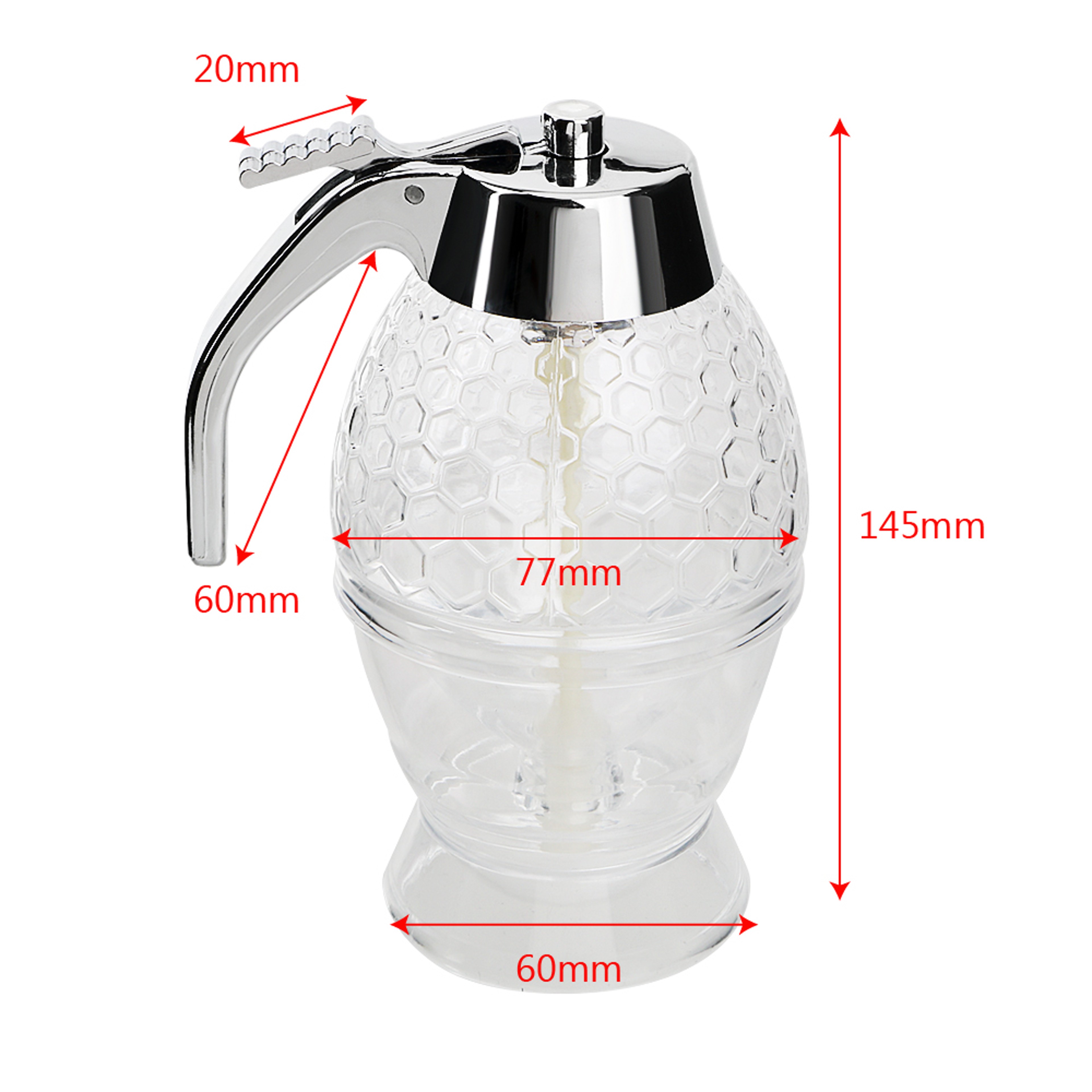 Honey Dispenser Syrup Storage Bottle With Drip Stand Kitchen Accessory 1