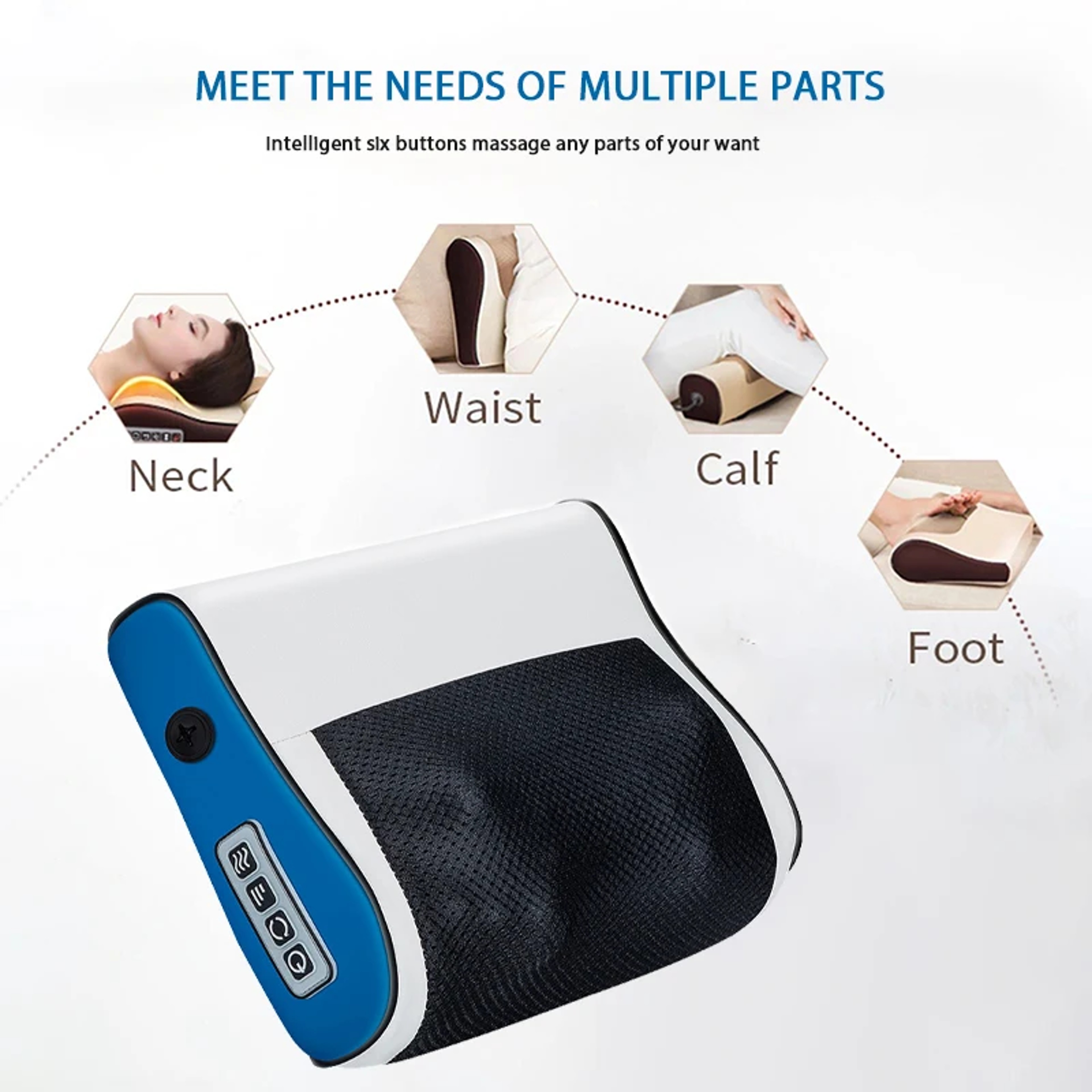 Multi-Functional Neck and Shoulder Massager with Hot Compress Adjustable Kneading – view 3
