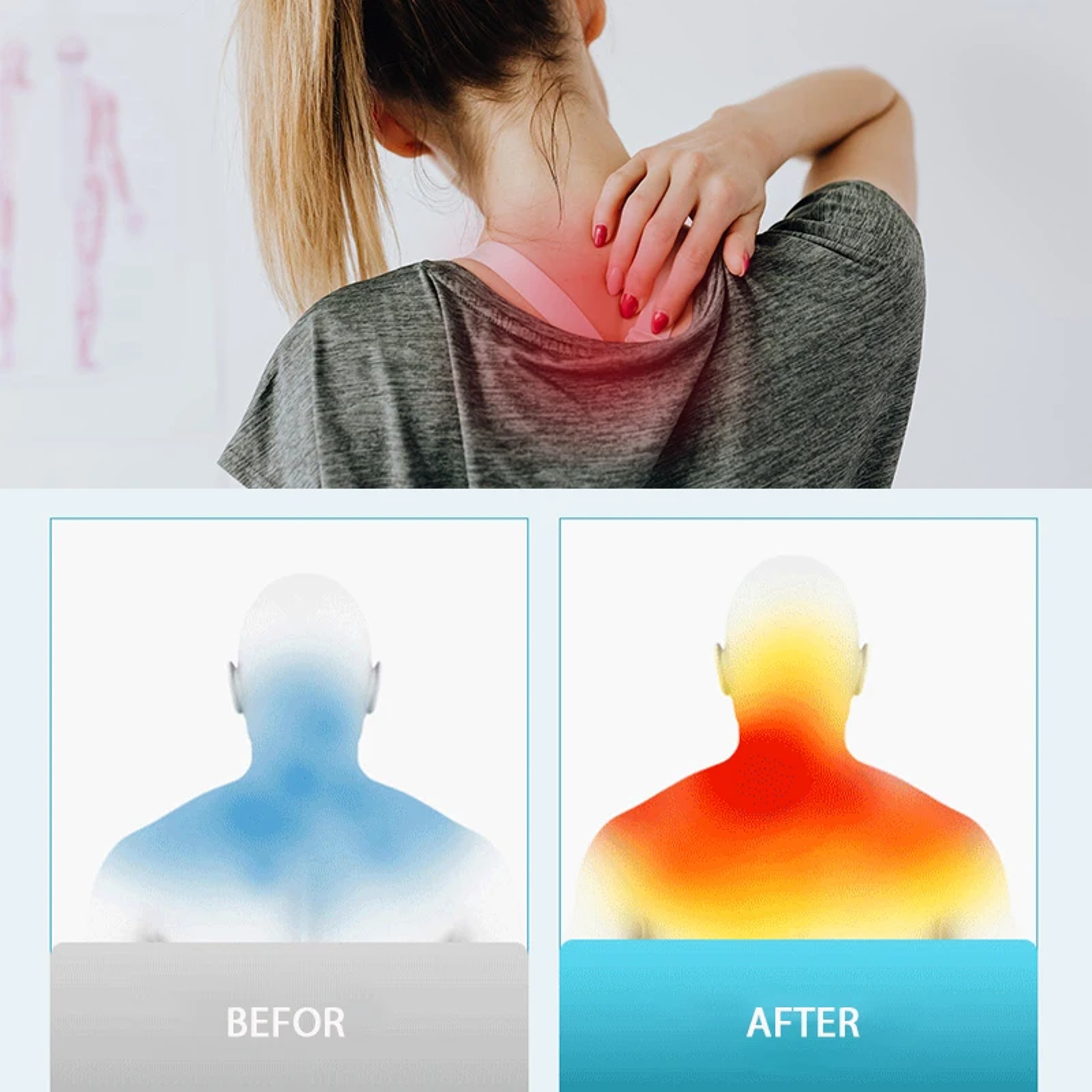 Multi-Functional Neck and Shoulder Massager with Hot Compress Adjustable Kneading – view 4