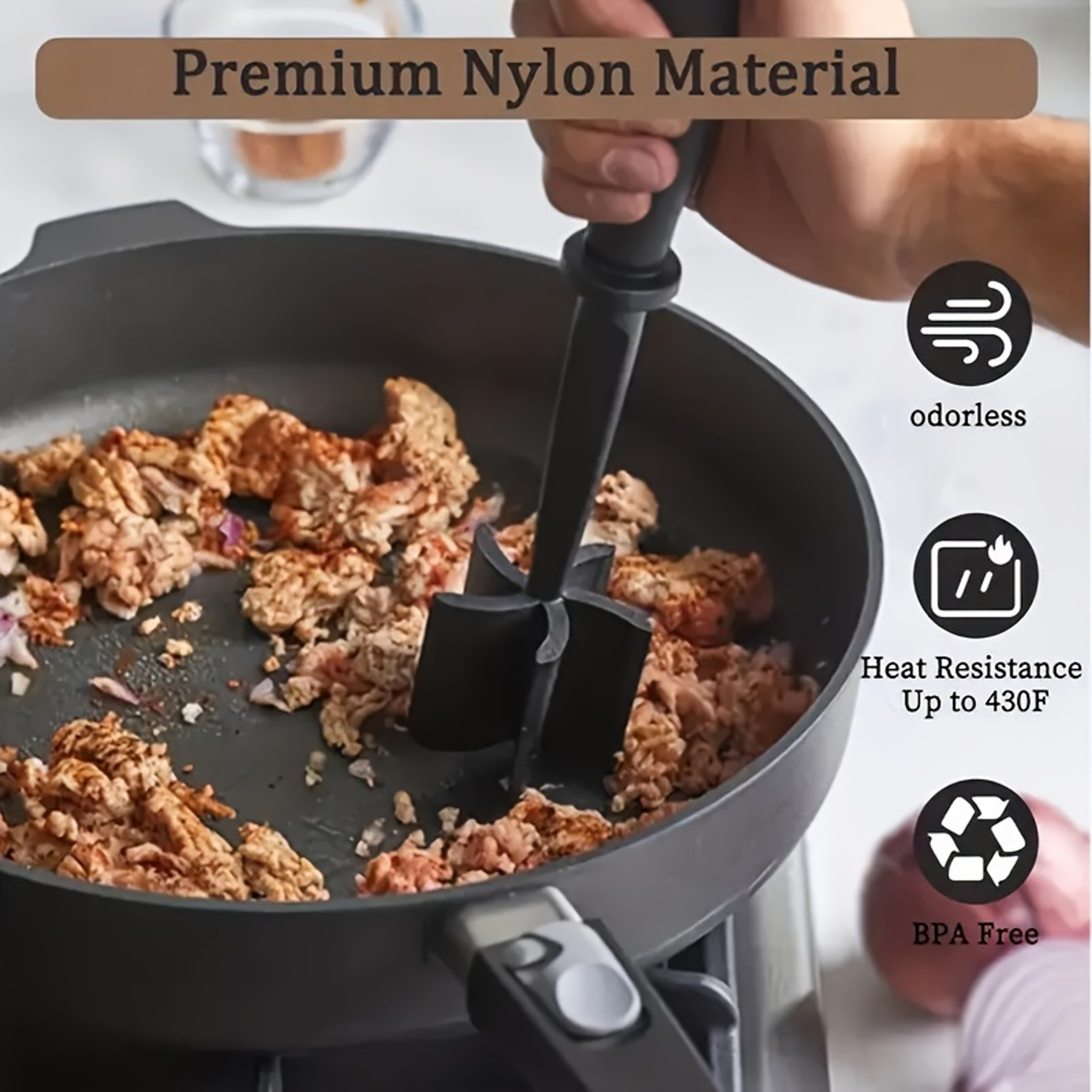 Handheld Kitchen Meat Grinder And Masher Powerful Meat Chopper For Easy Meal Prep 3