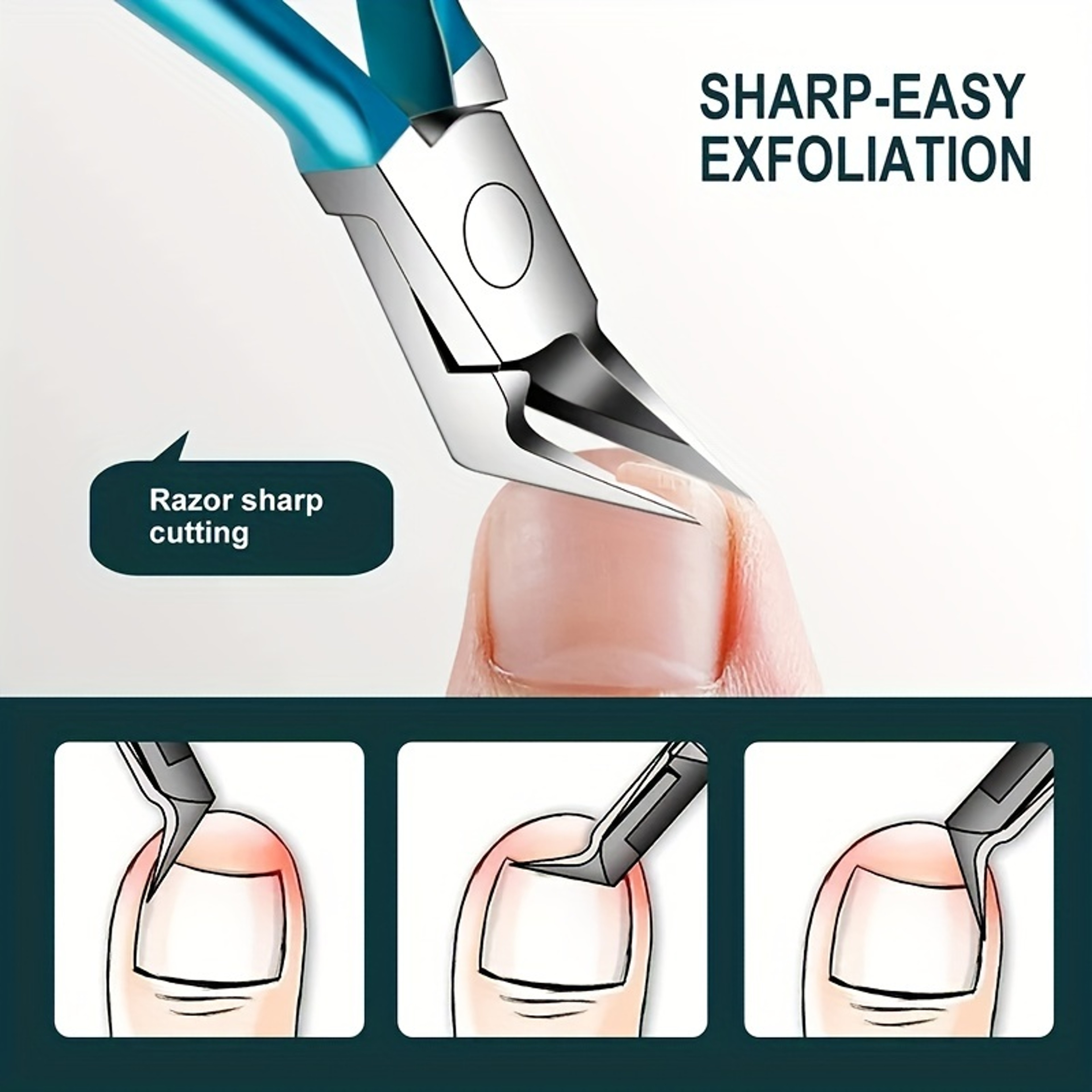 Toenail Clippers for Thick, Ingrown Nails Wide Opening, Non-Slip Long Handle Trimmers – view 3