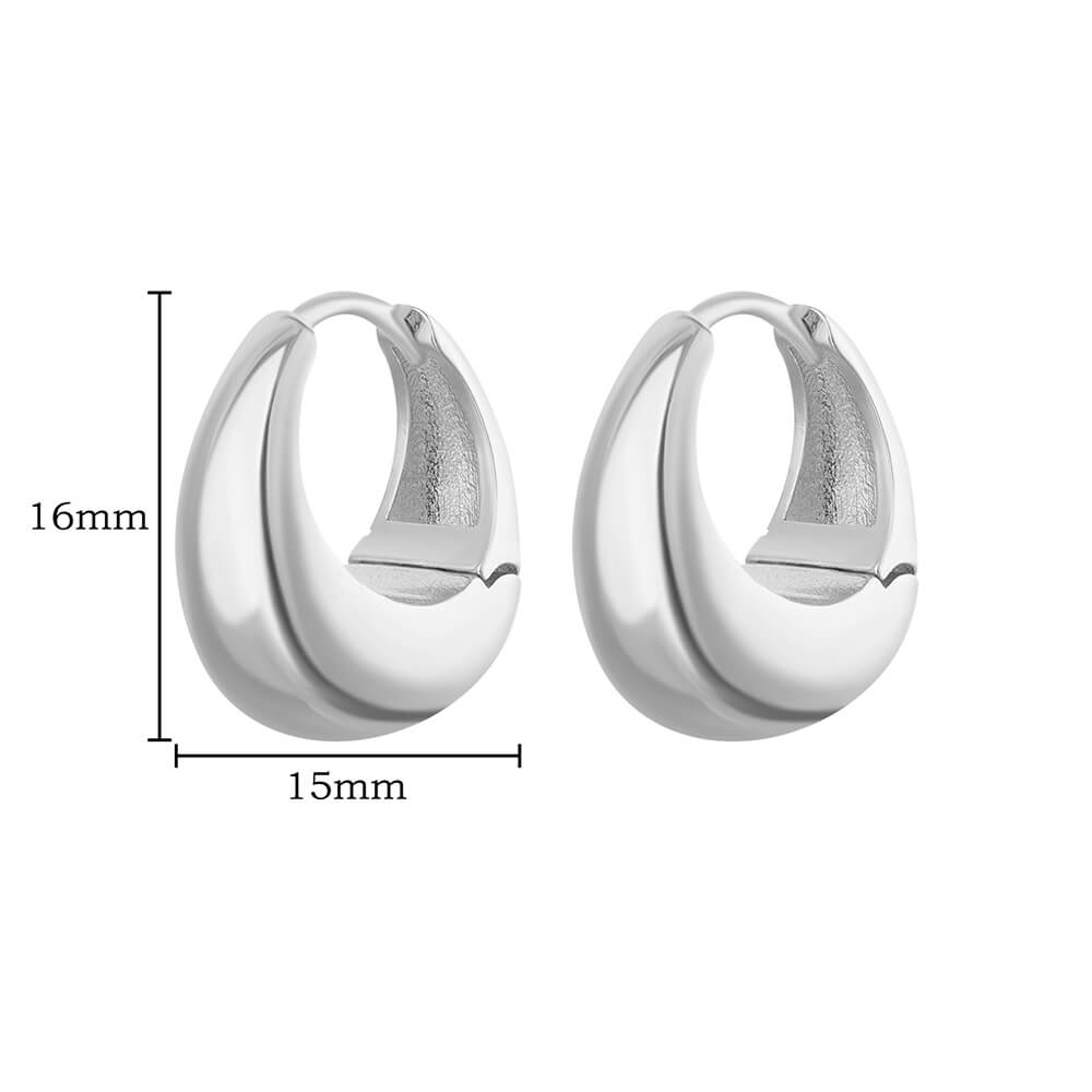 Gold Color Chunky Stainless Steel Hoop Earrings Water Drop Design For Weddings Parties Gifts 7