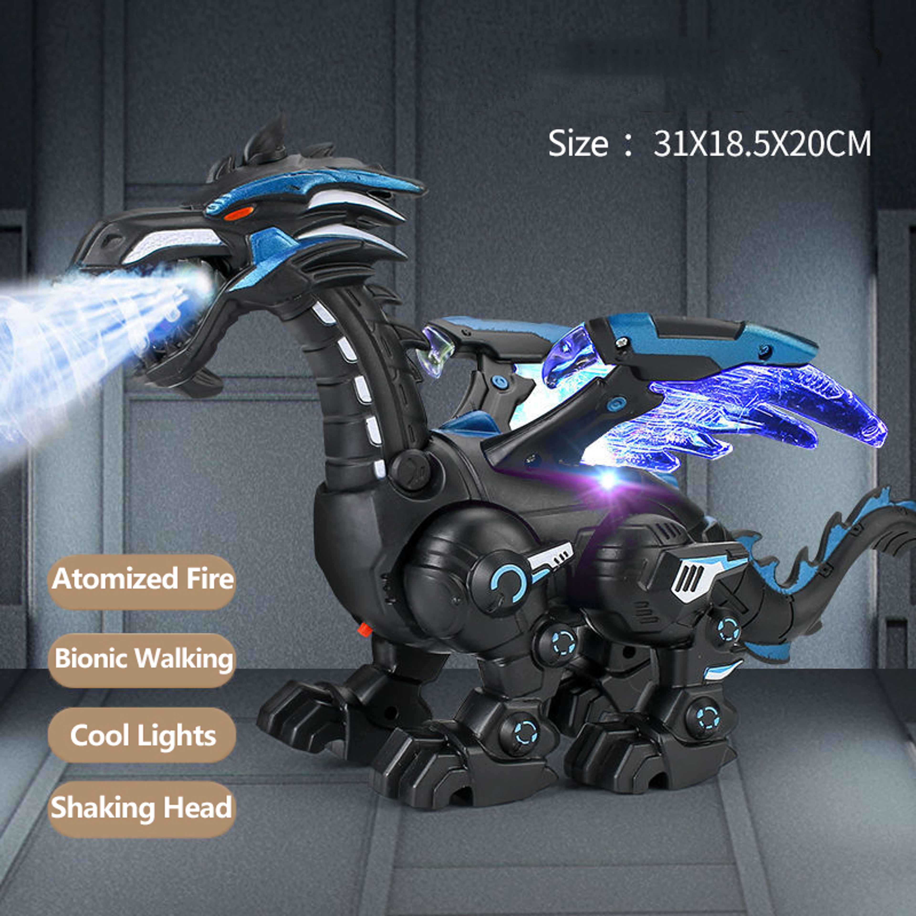 Fire Mechanical Dinosaur Water Spray Toy with Cool Light Electric Function Entertainment Puzzle for Boys – view 1