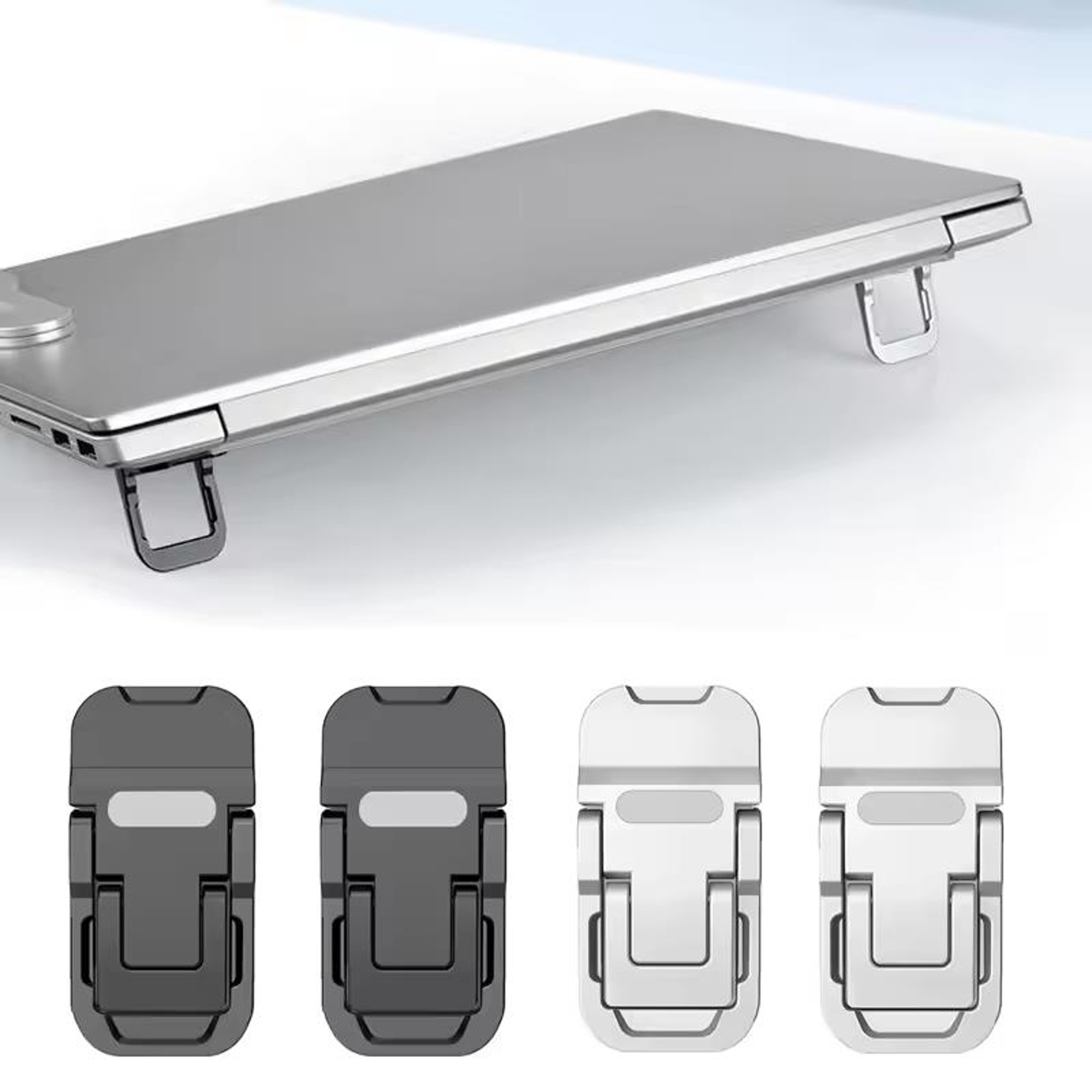 Mini Foldable Laptop Stand with Adjustable Angles Portable Self-Adhesive Notebook Riser – view 1